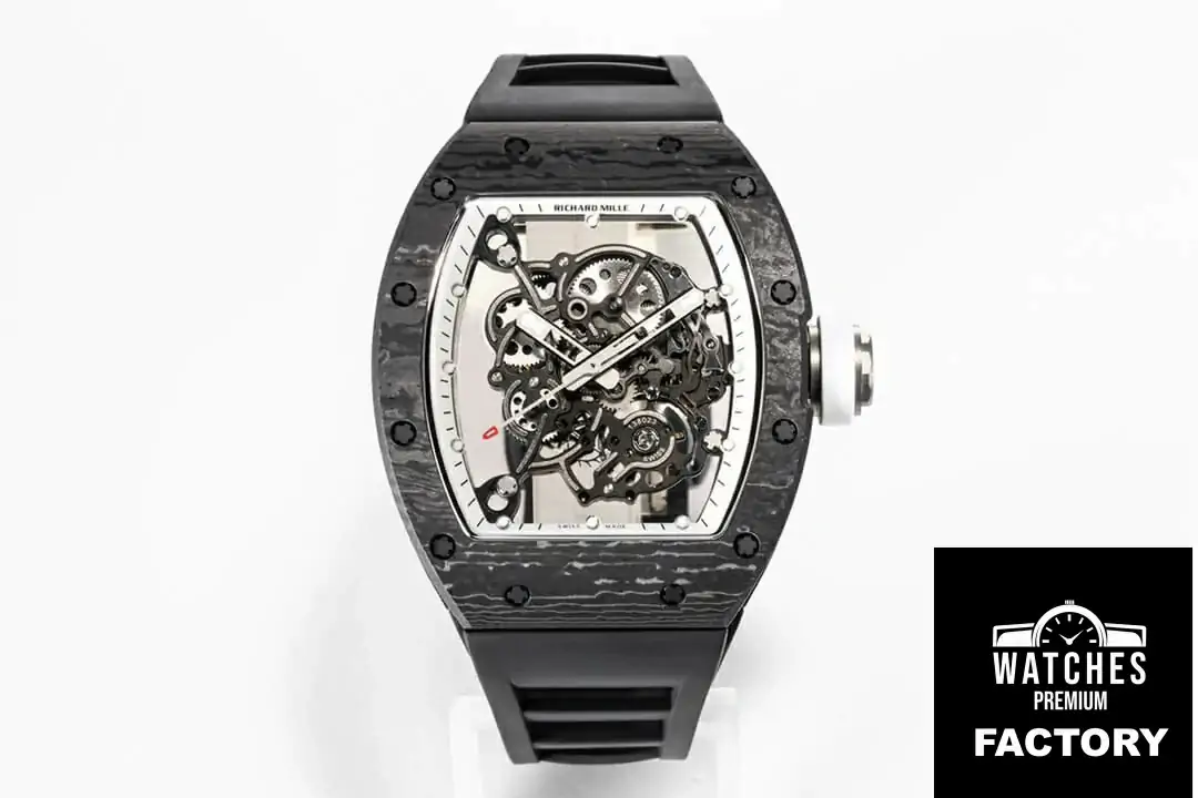 Richard Mille RM055 NTPT BBR Factory Black Rubber Strap