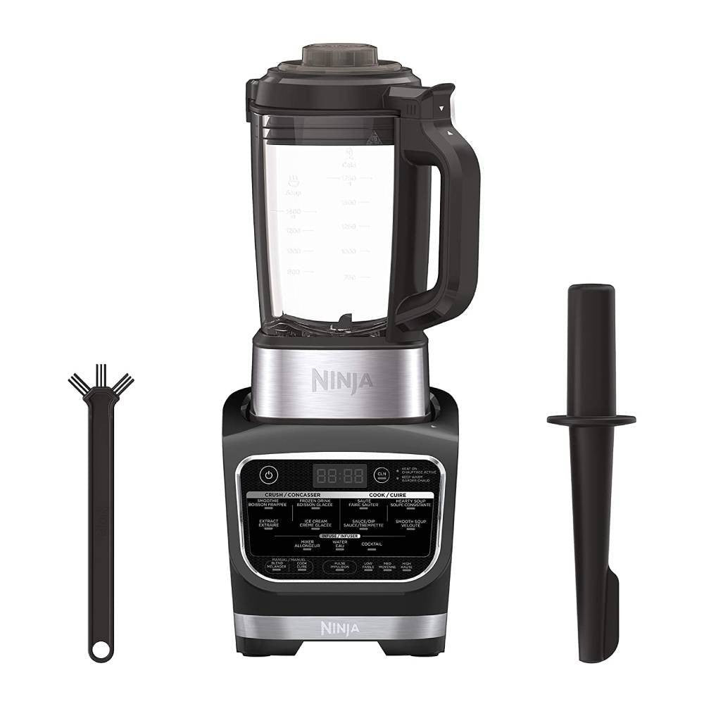 Blender Ninja Foodi pour boissons chaudes et froides, avec pichet en verre antiadhésif de 1 400 watts (HB152), 1,9 litre, noir