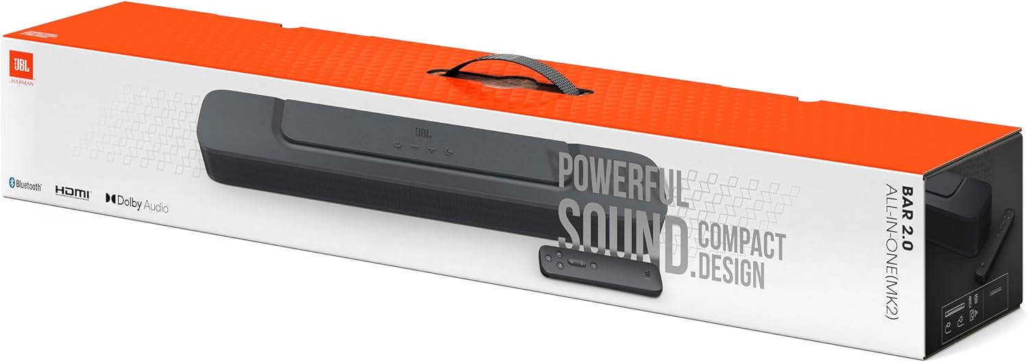 JBL Bar 2.0 All-in-one (MK2): Compact 2.0 Channel soundbar  Black