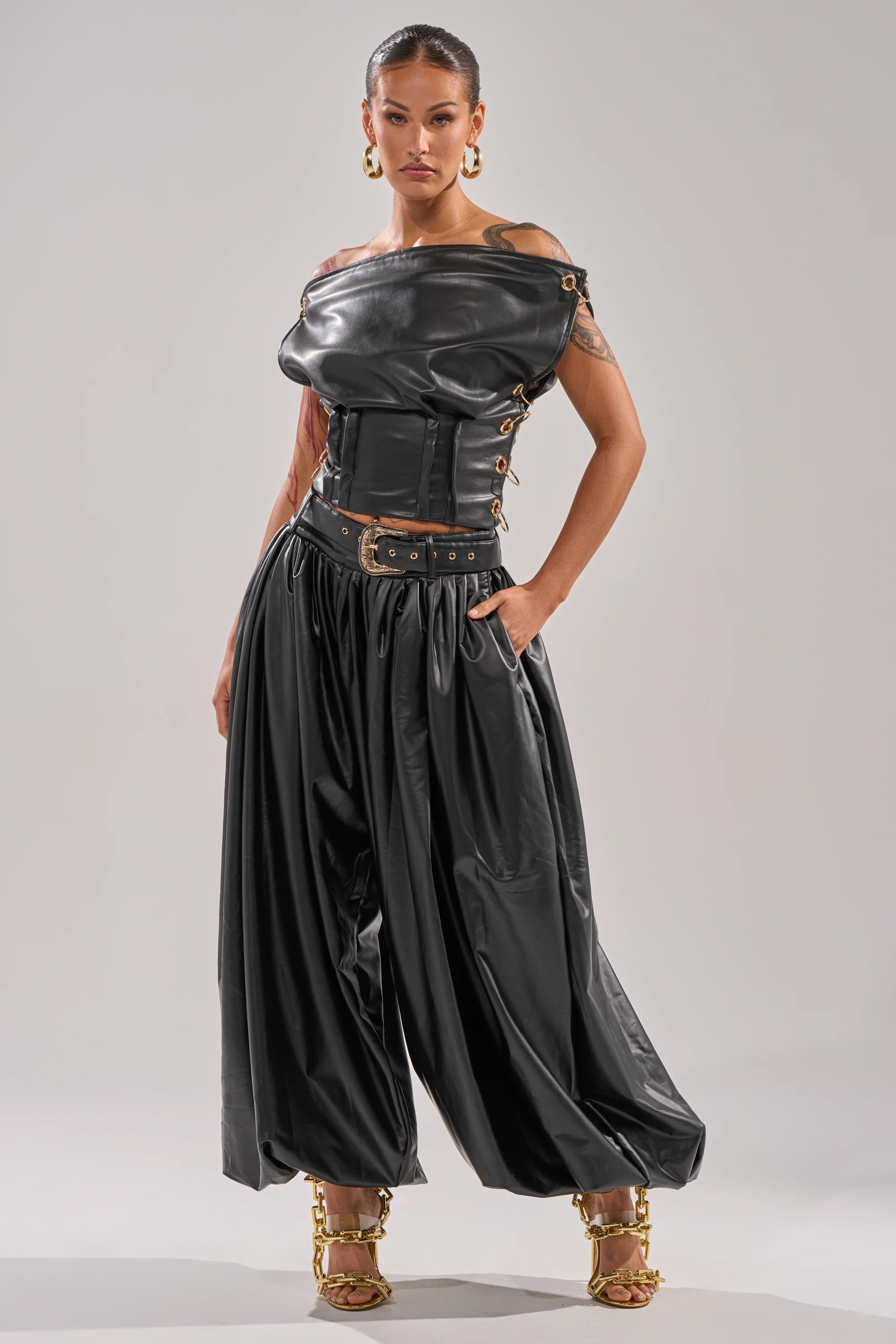 ZONA BALLOON LEATHER TROUSER - Akira Store
