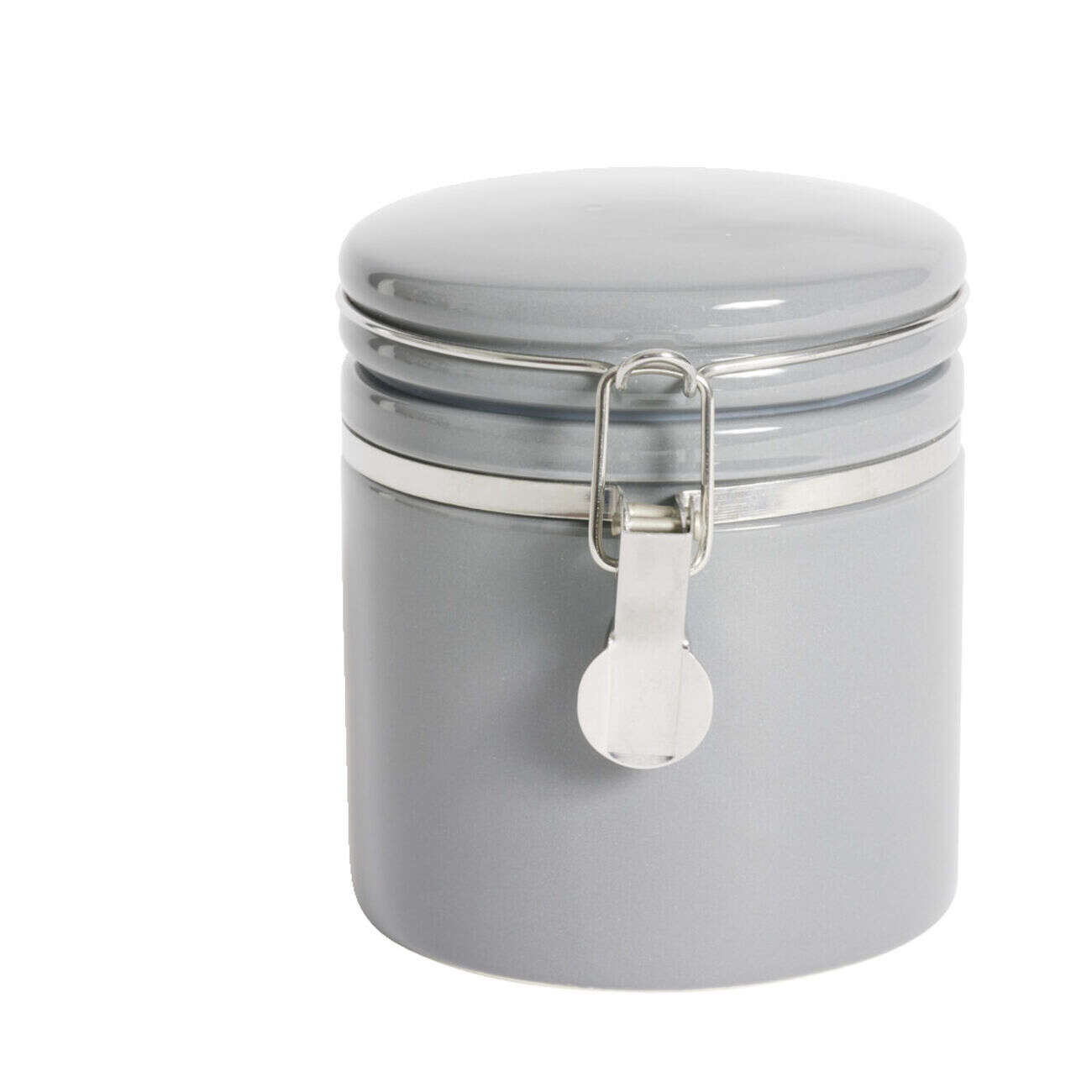 Bocal en céramique avec clip en métal Ø10xH13cm