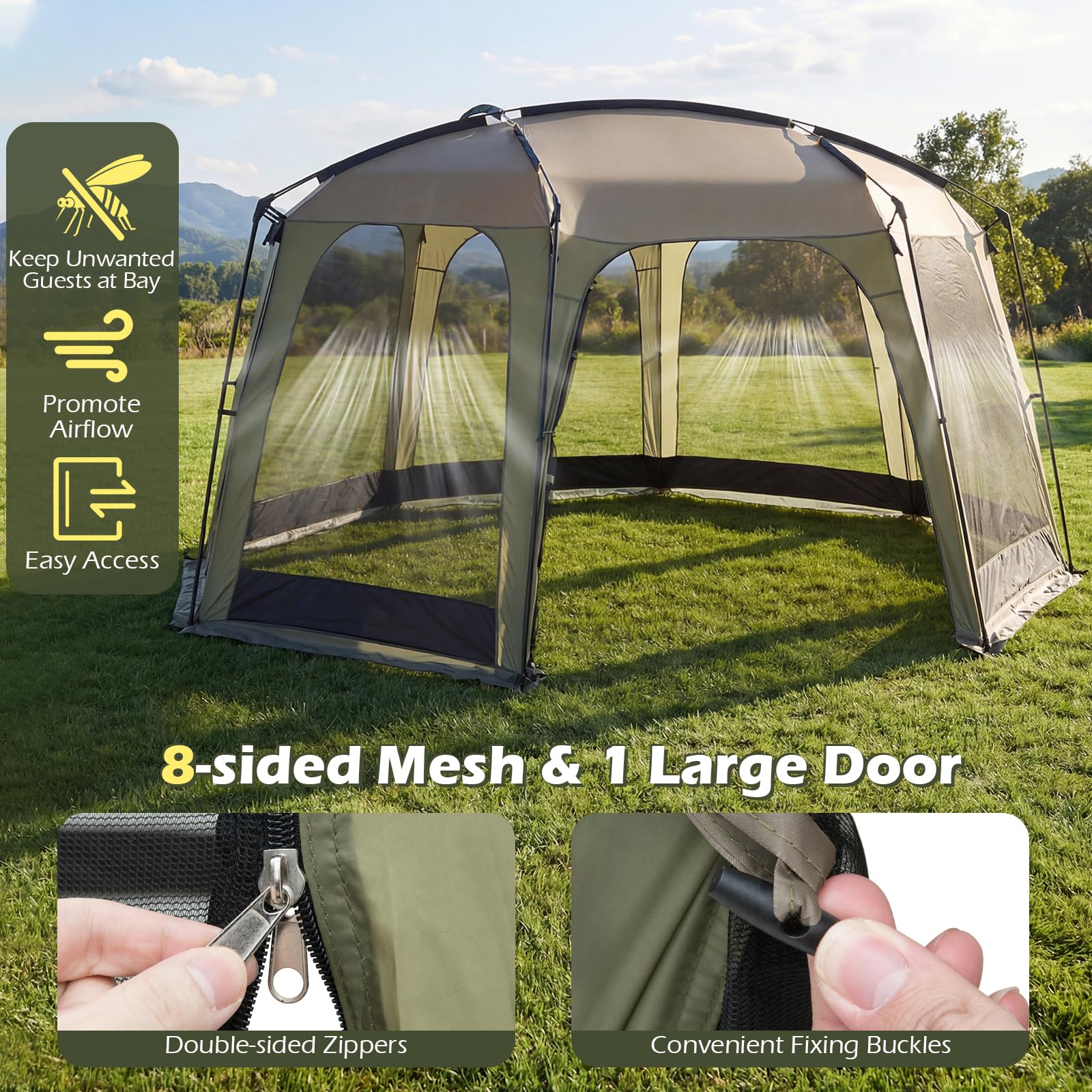 Tangkula 12.5' x 11.7' Screen House Tent