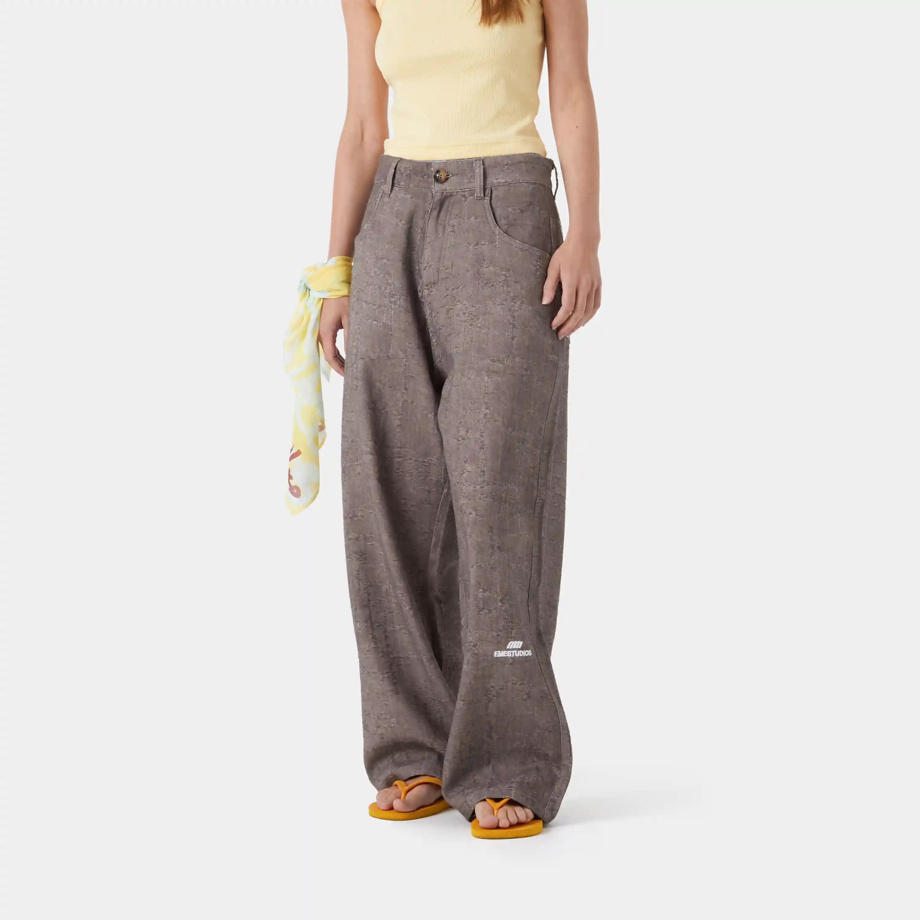Frayed Brown Baggy Pants