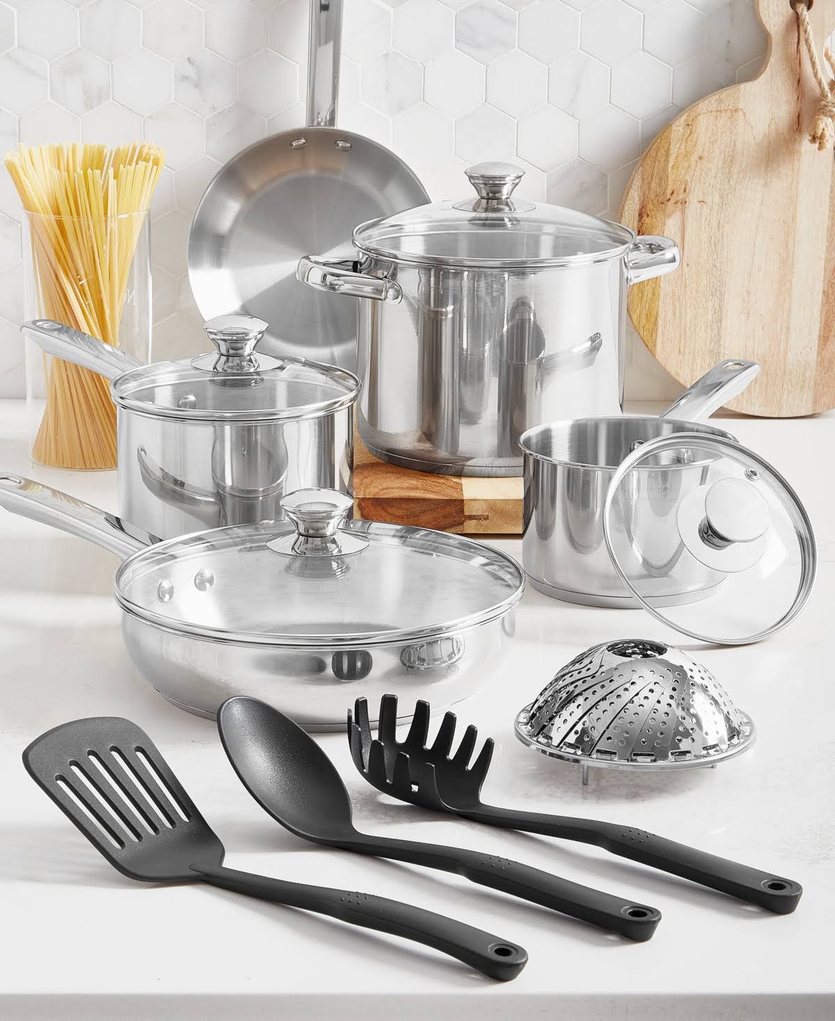 Tools of The Trade Stainless Steel 13-pc. Cookware Set