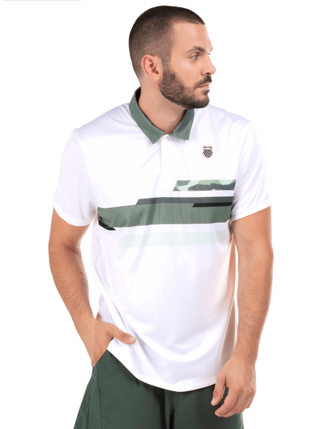 CAMO STRIPE POLO S/S - K-Swiss Shoes