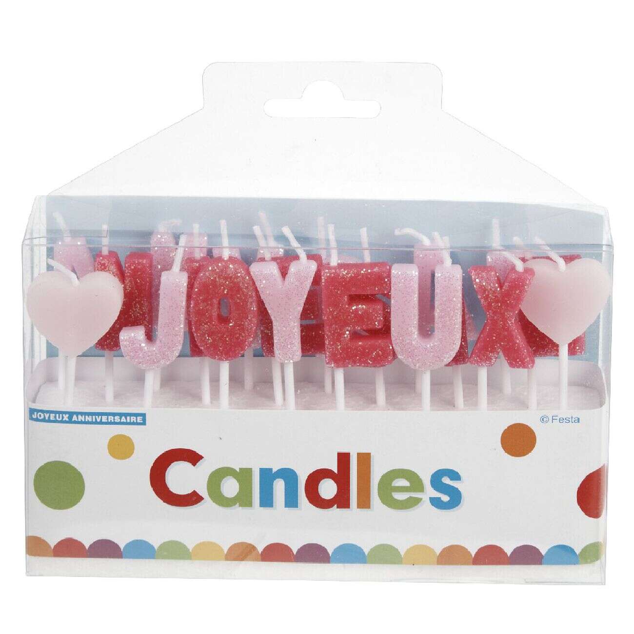 Bougies Joyeux anniversaire rose