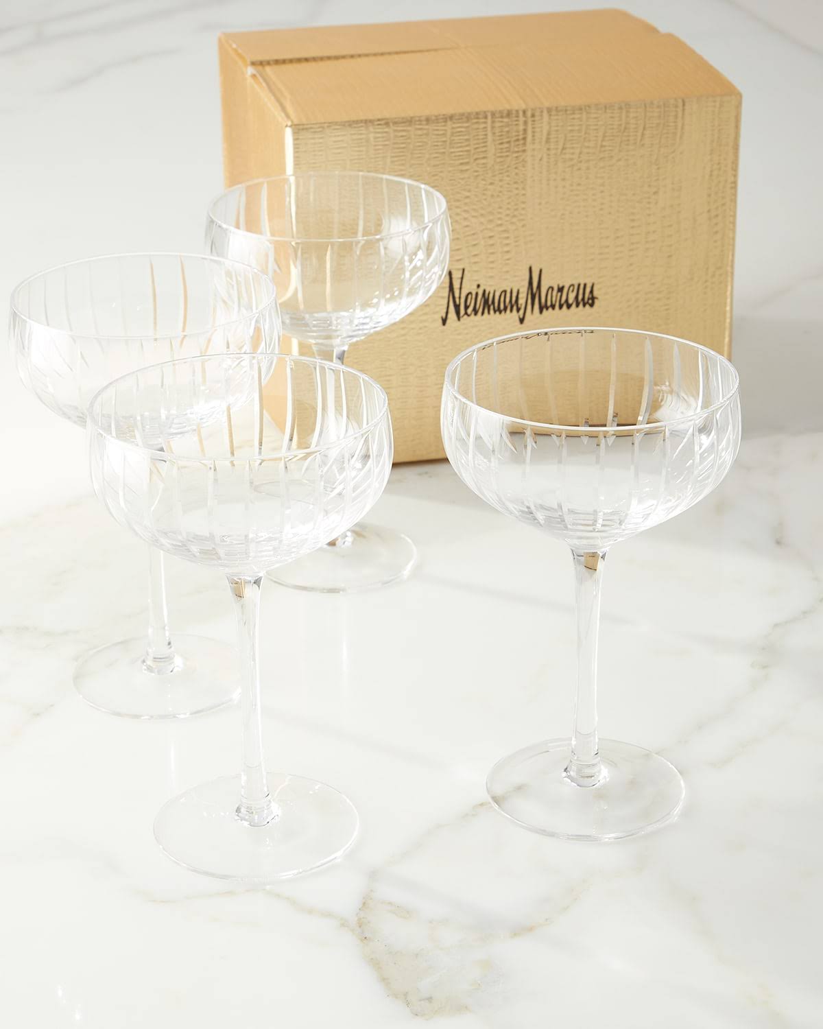 Neiman Marcus Cut Coupe Glass, Set of 4