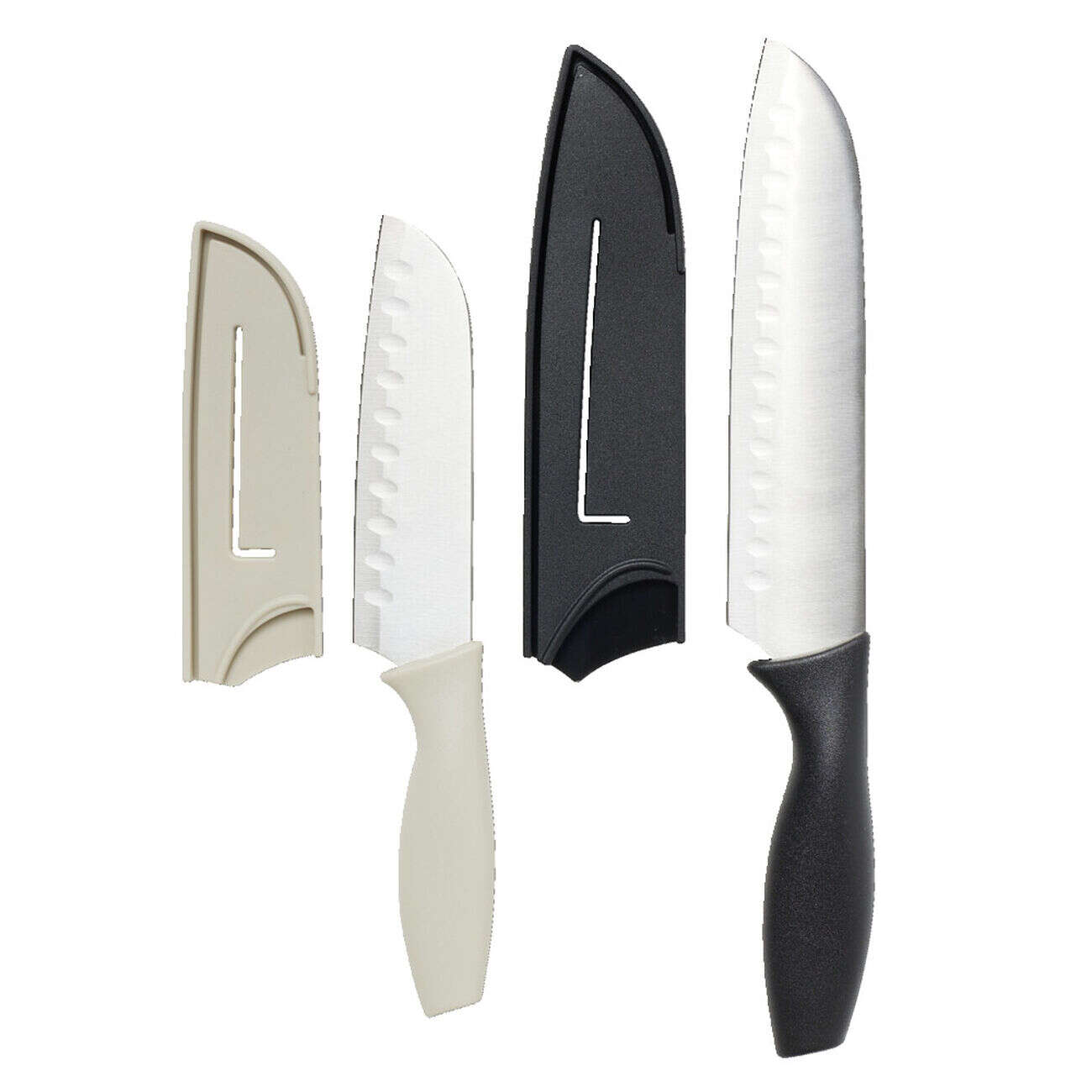 Couteau de cuisine x2 acier avec protection 3,5x33cm