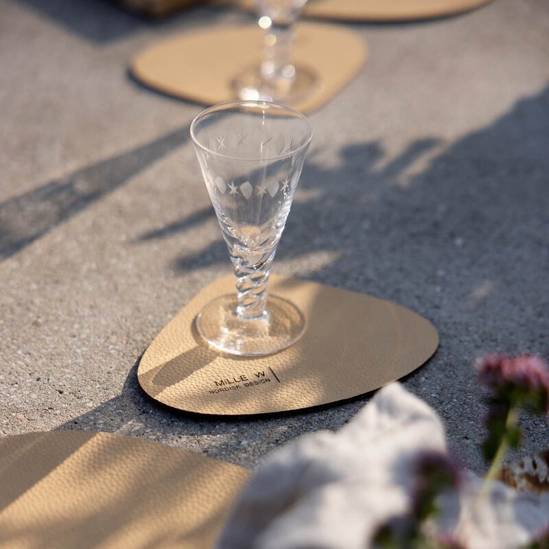 Sea Shell glassbrikke 10x13 cm beige