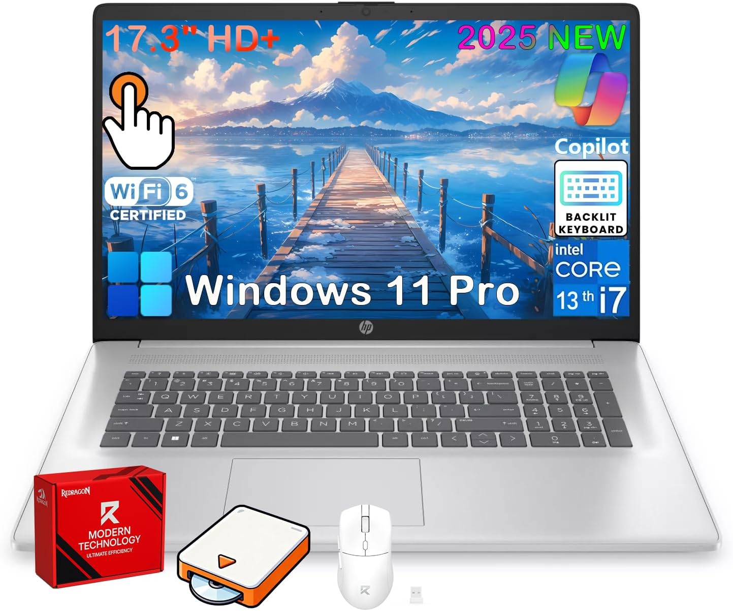 HP 17 inch Touchscreen Laptop Computer  32GB RAM  1TB SSD  17.3