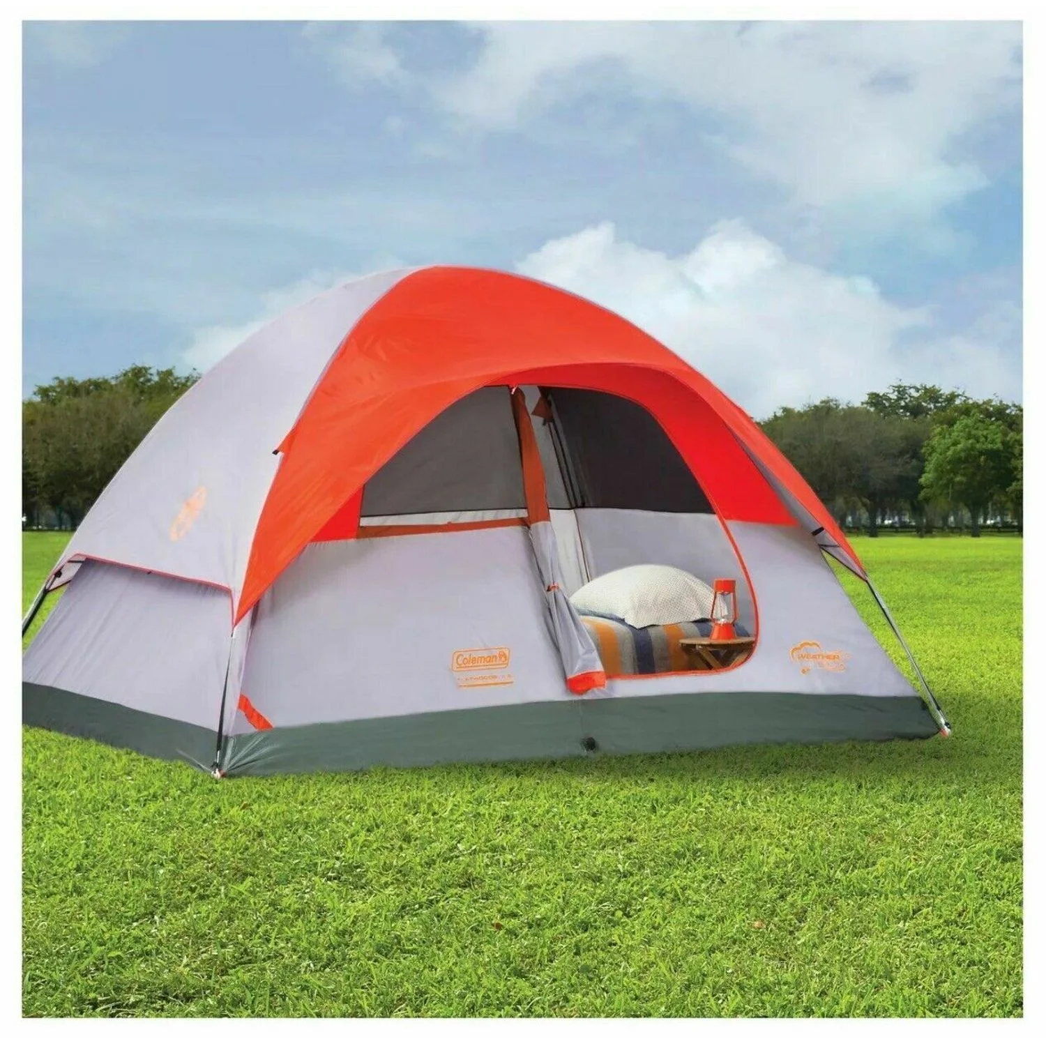 Coleman Flatwoods II 6 - Person Dome Tent - Gray/Red