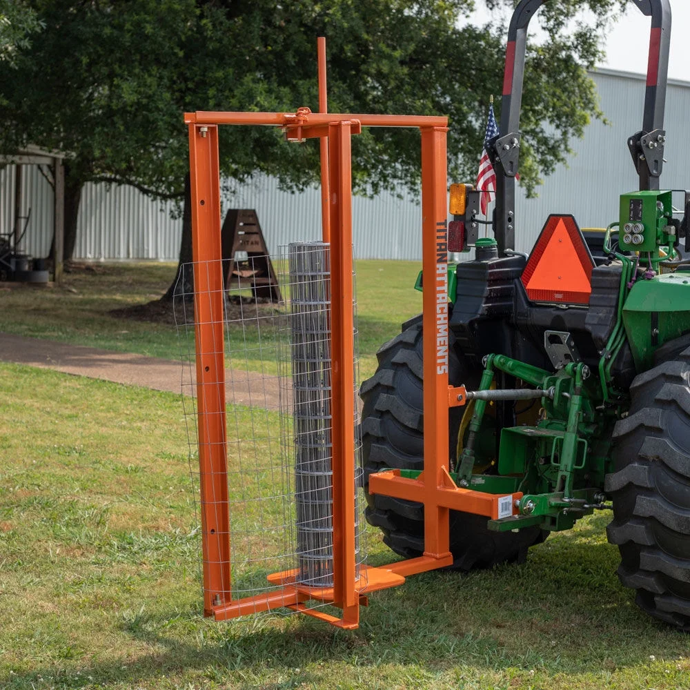 3 Point Fence Stretcher and Unroller Heavy Wire Fencing Fits Cat 1 Tractors, Quick Hitch Compatible, Holds 60" x 36" Diameter Roll, Landscaping Equipment - Image 3