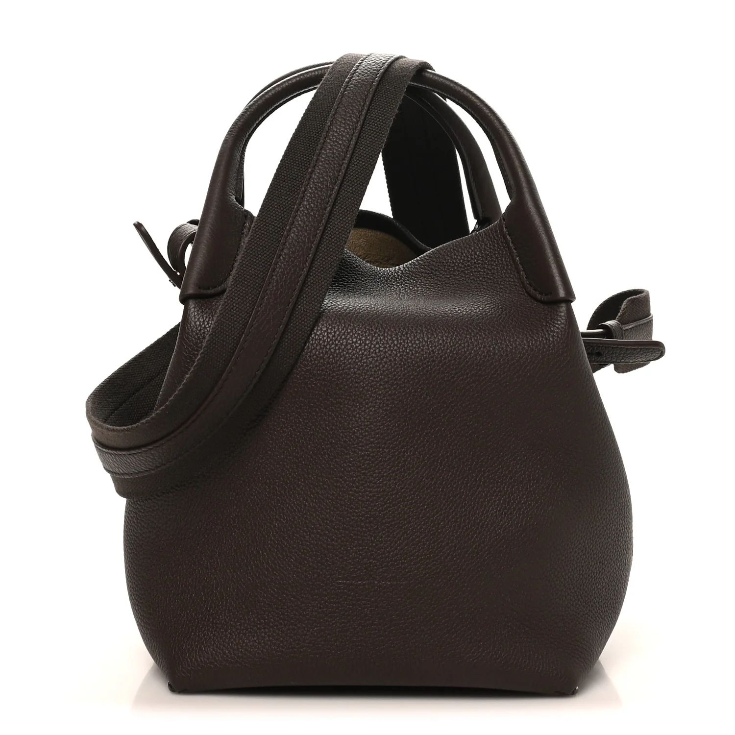 Grained Calfskin Micro Bale Bag Dark Chocolate Licorice