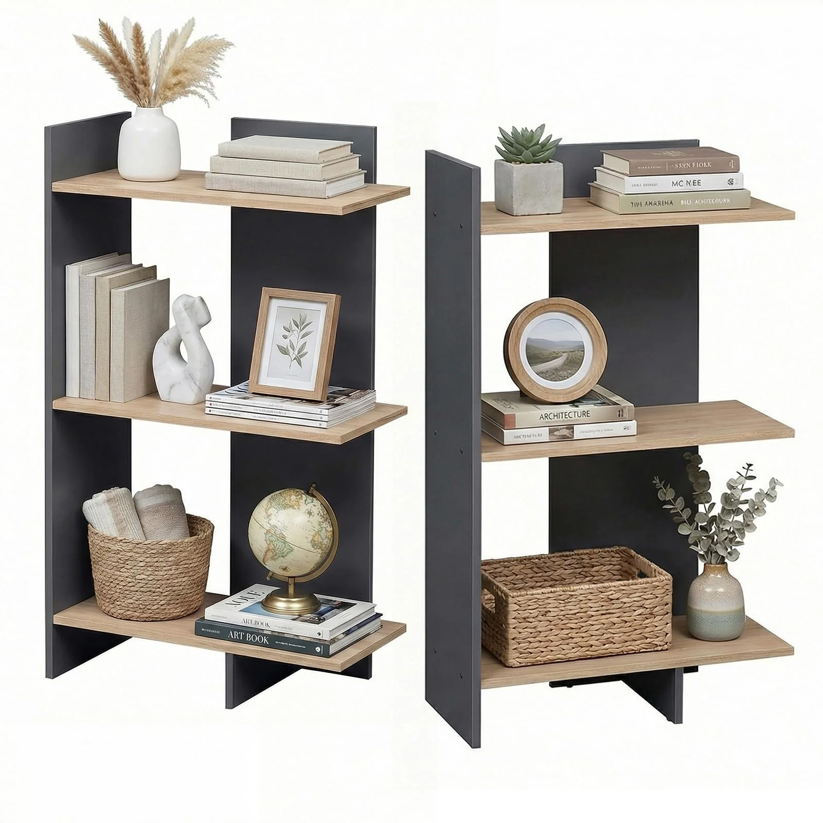Tangkula 3-Tier Bookshelf Freestanding Bookcase(1/2)