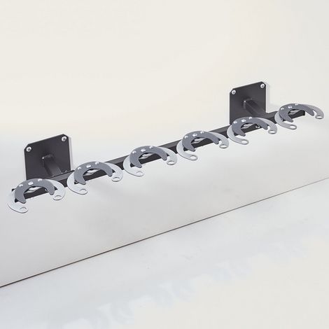 Mottez – Range 6 trottinettes mural – Fixation murale avec système de pince – Tube acier carré 30mm – Charge maximale 120kg – Dimensions 106x24,5x15cm — vue 2
