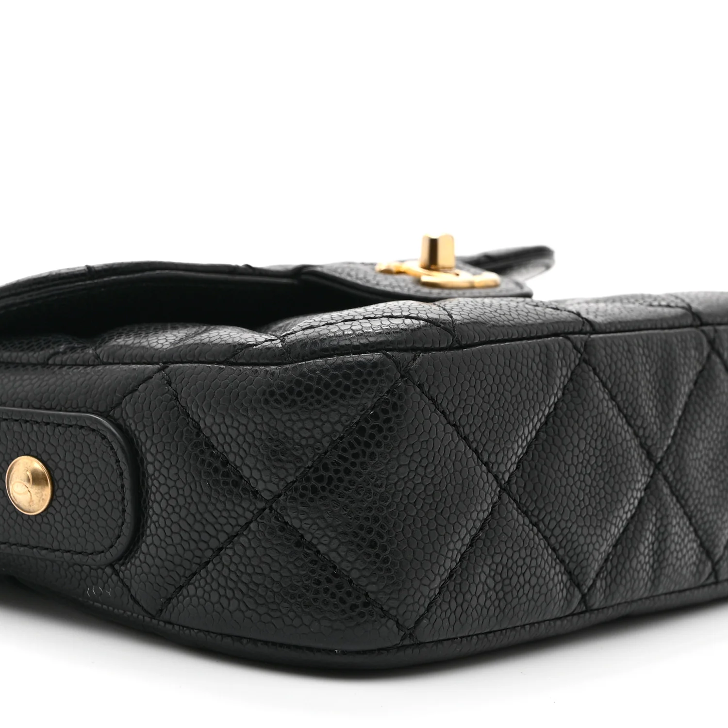Caviar Quilted Mini Chain Flap Black