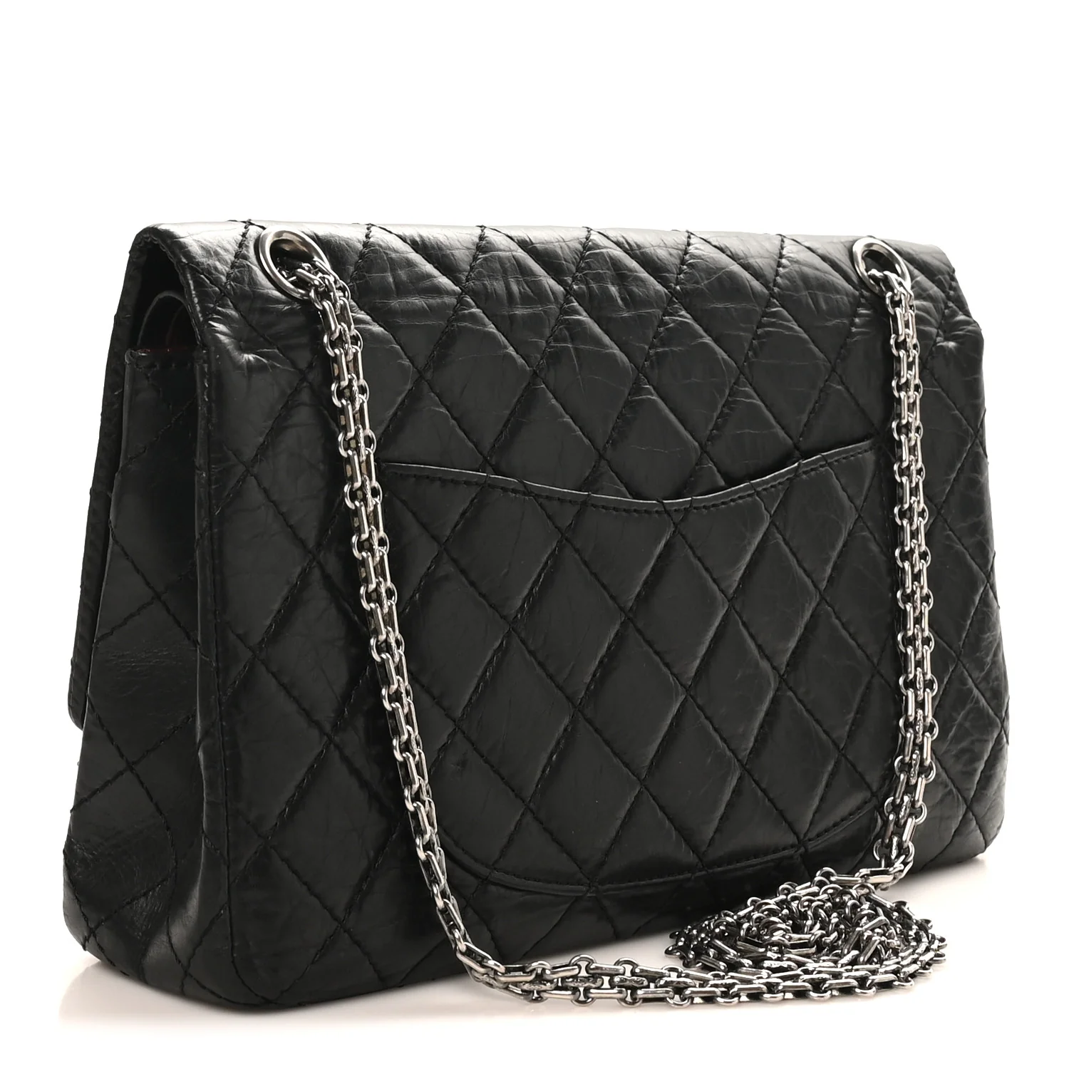 Aged Calfskin Quilted 2.55 Reissue 226 Flap Black