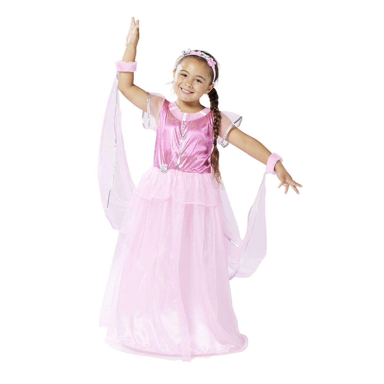 Déguisement princesse rose brillant 11/14 ans