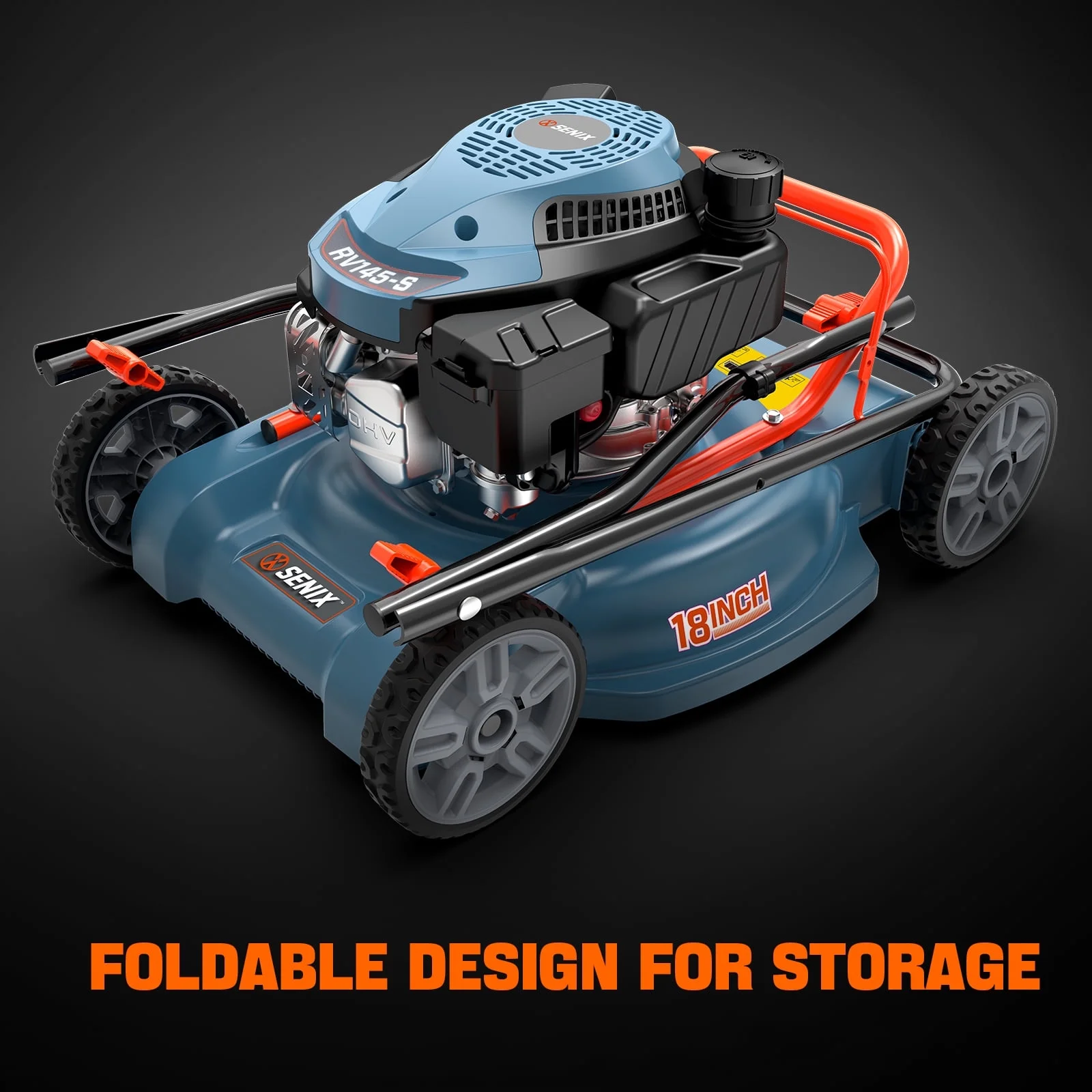 Gas Lawn mower, 18in Cutting Blade / 19in Cutting Deck, 144cc 4-Cycle Engine Push Mower with Side Discharge(18 in) - Image 9