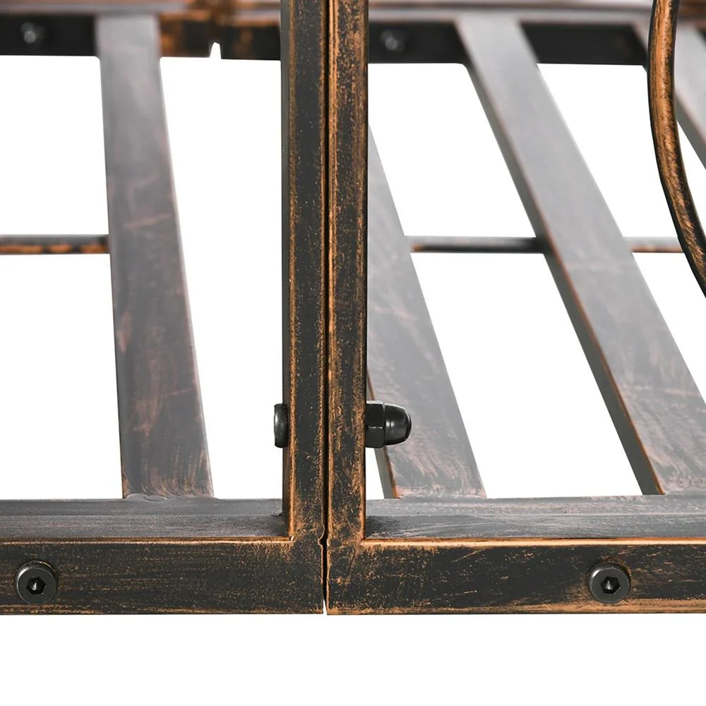 Garden Bridge, Garden Ornament Bridge,Metal Arch Backyard Garden Bridge, Safety Siderails, Arc Footbridge, Bronze - Image 9