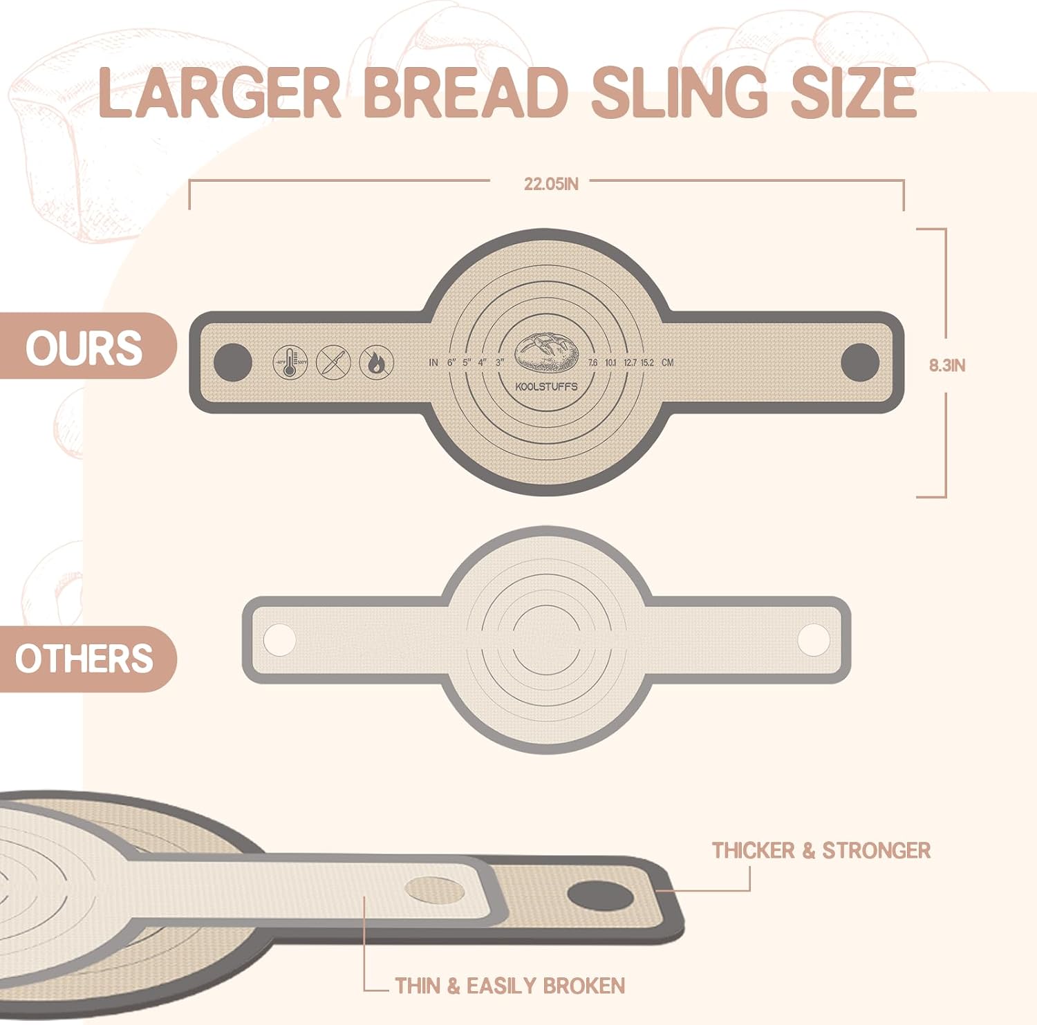 Koolstuffs Silicone Bread Sling, Nonstick & Easy to Clean, 2 PCS
