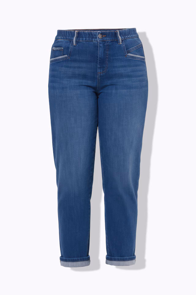 Dark Wash Stretch Fit Wide Leg Jeans