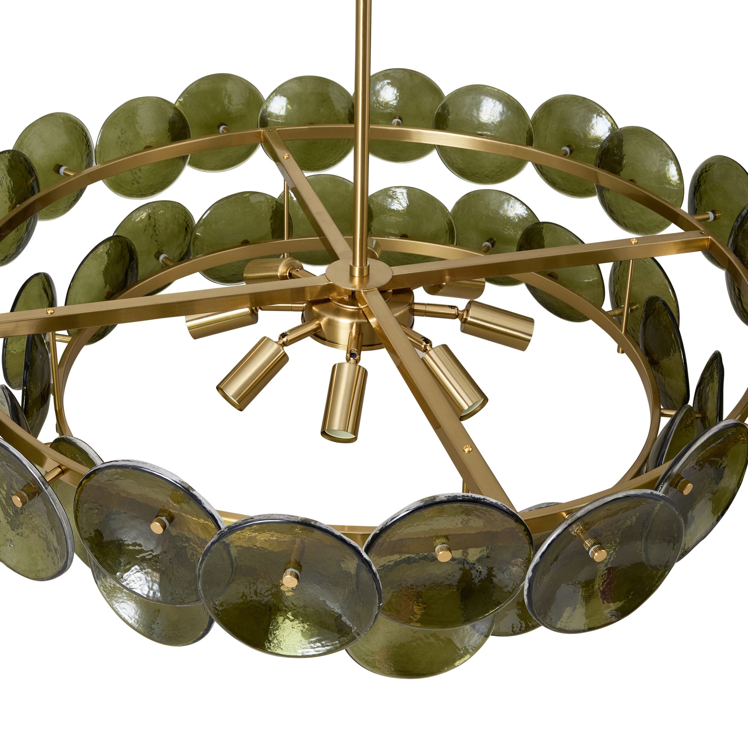 Sonny 8 Light Glass Chandelier Green 80cm Package