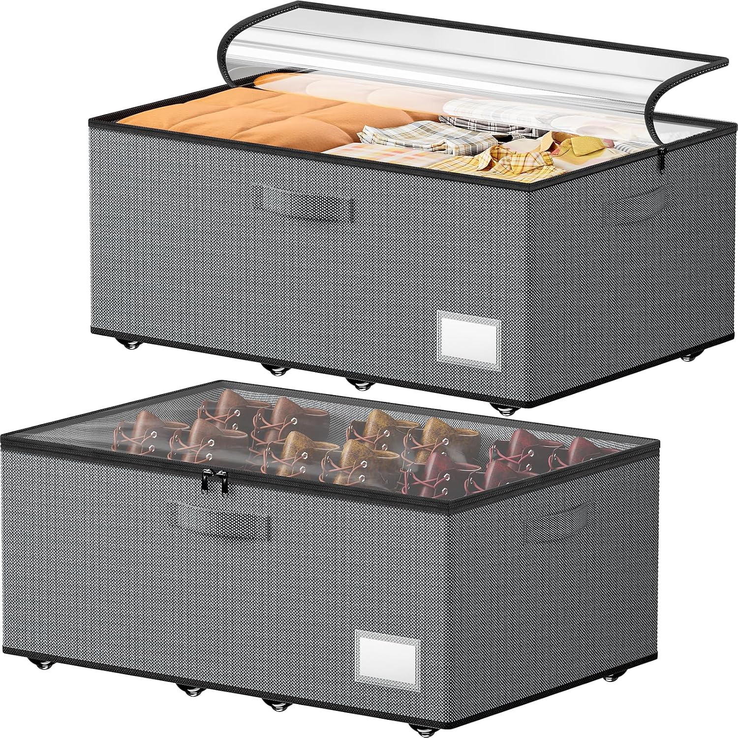 Dayacoco Under Bed Storage With Wheels, 10in Underbed Storage Containers 65L