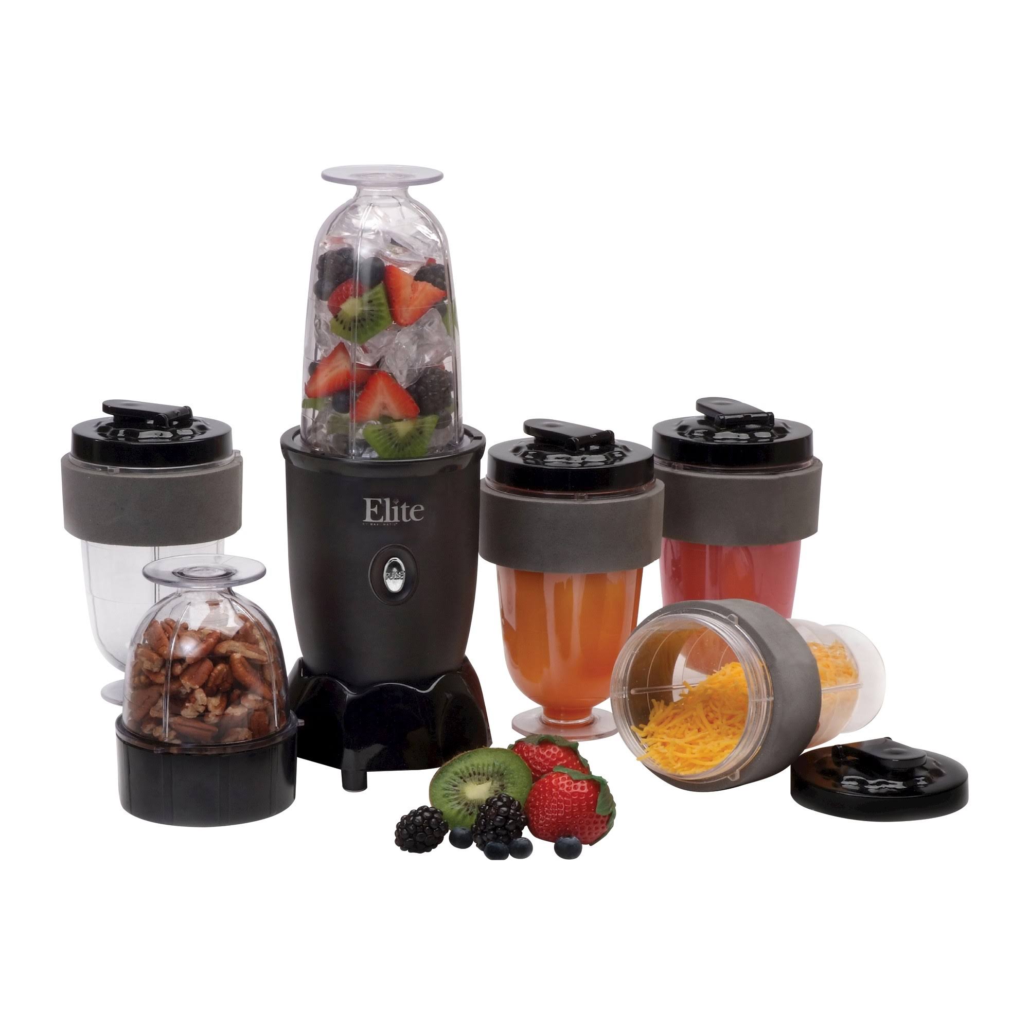 Elite Cuisine 17-Piece Personal Drink Blender - Black