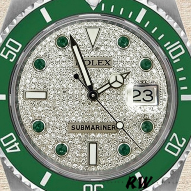 Rolex Submariner 116610 Diamond Paved Dial Automatic 40mm Mens Replica Watch