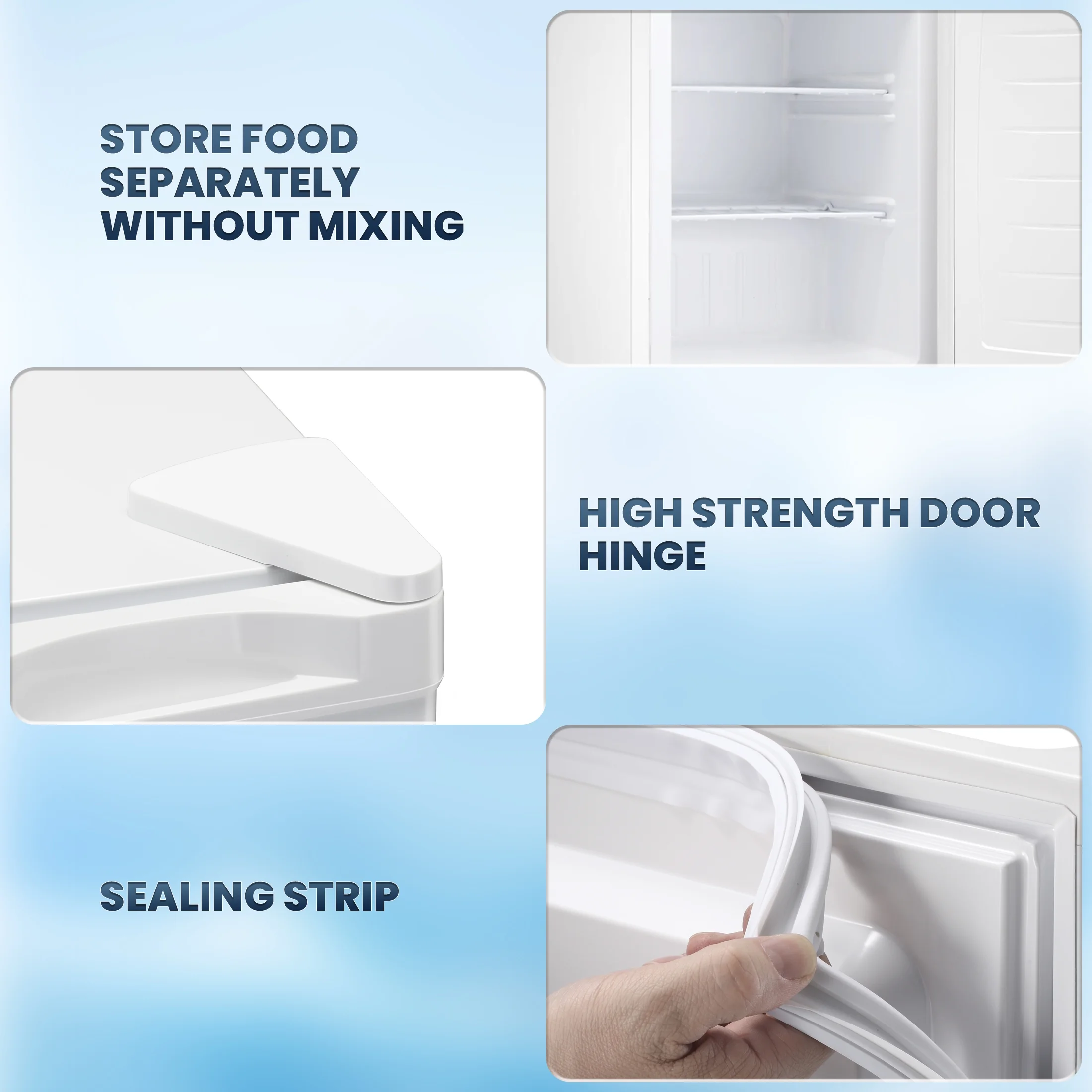 Upright Freezer, Energy Saving 2.1 Cu.ft Single Door Compact Upright Freezer with Reversible Door(White)(2.1 cu ft/White) - Image 7