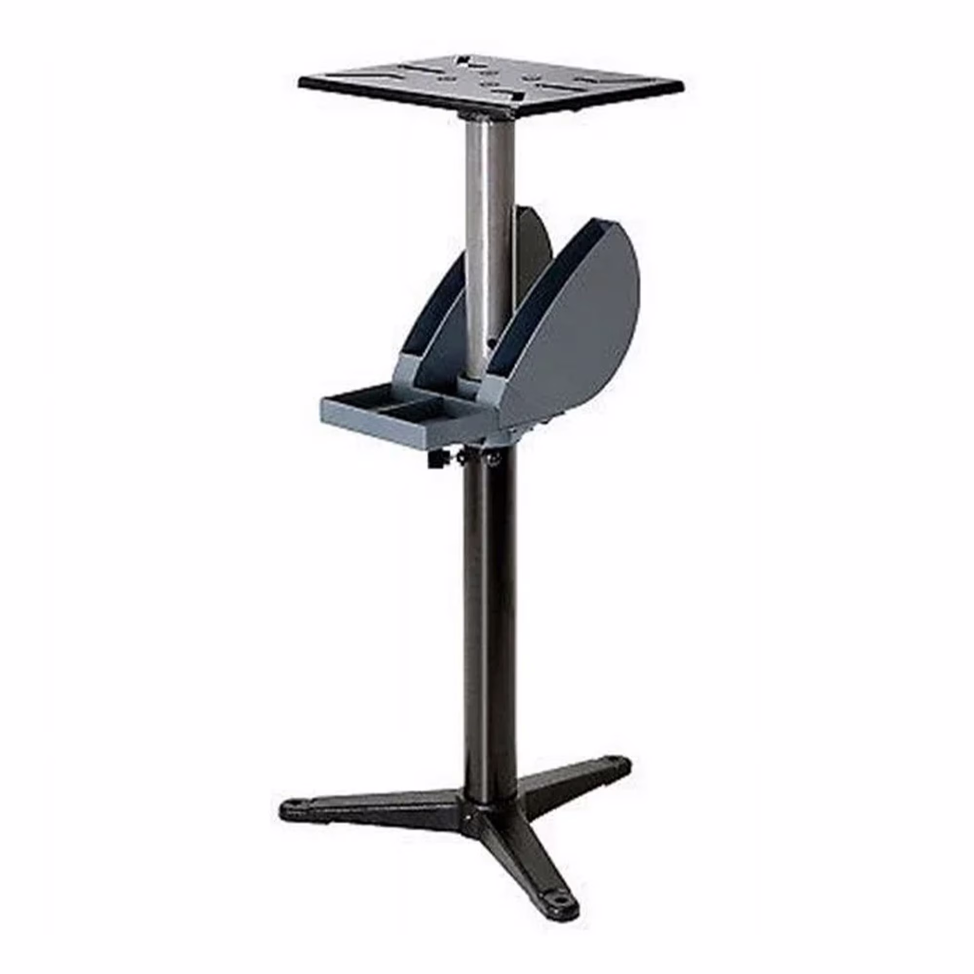 Master Mechanic Adjustable Cast Iron Base Grinder Pedestal with Tool Holder
