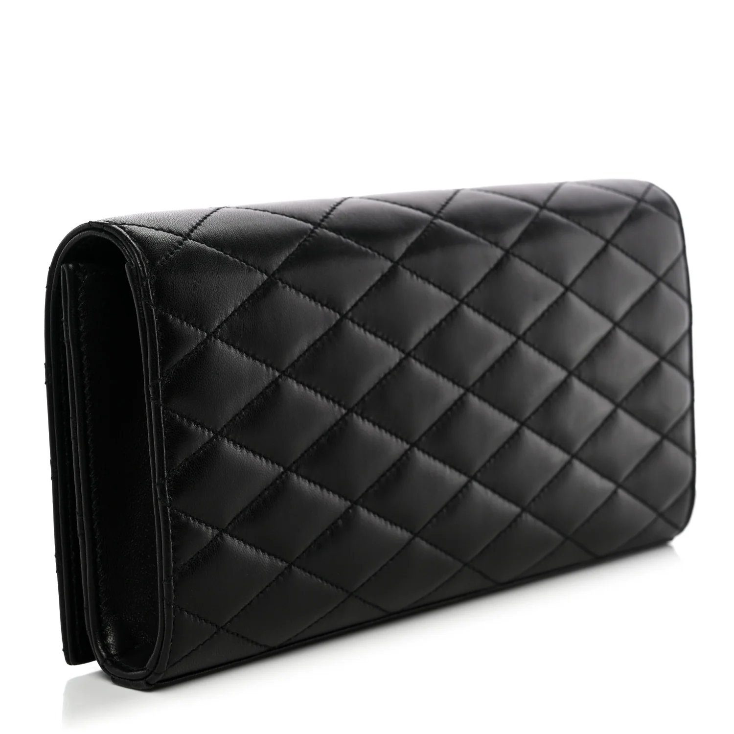 Lambskin Quilted Kate Clutch Black