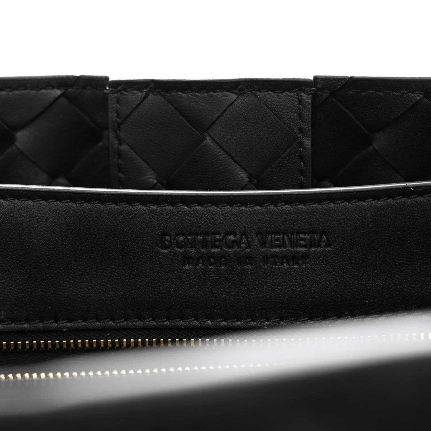 Nappa Intrecciato Medium Andiamo Shoulder Bag Black