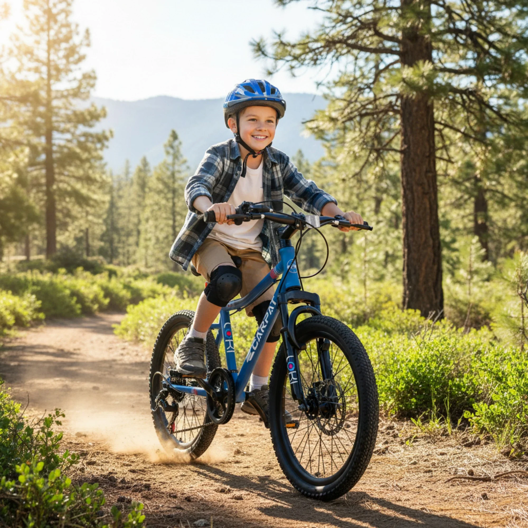 iYofe 20 Mountain Bike for Boys Girls, Bicycle for Kids with SHIMANO 7 Speed, Shock Absorbing Front Fork, Lightweight Bikes with V-Brakes for Outdoor Adventure, Blue