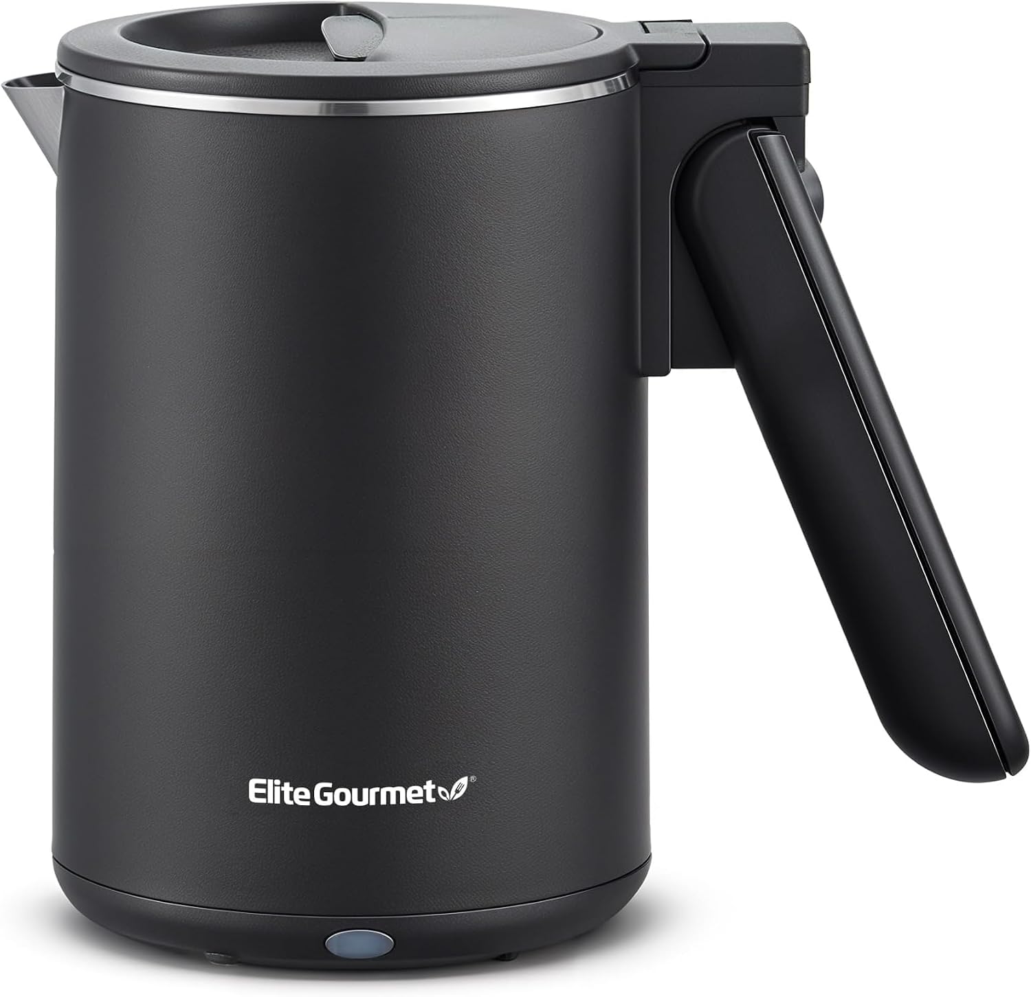 Elite Gourmet 1.7L Dual-Wall Cool-Touch Tea Kettle, Touchscreen, Black