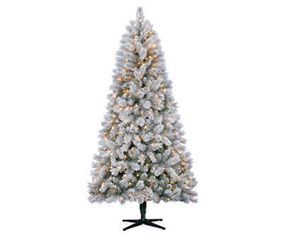 Winter Wonder Lane - 7' Lake Tahoe Flocked Pre-Lit Artificial Christmas Tree with Clear Lights