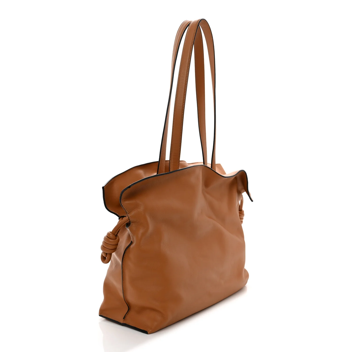 Calfskin Large Flamenco Knot Bag Warm Desert