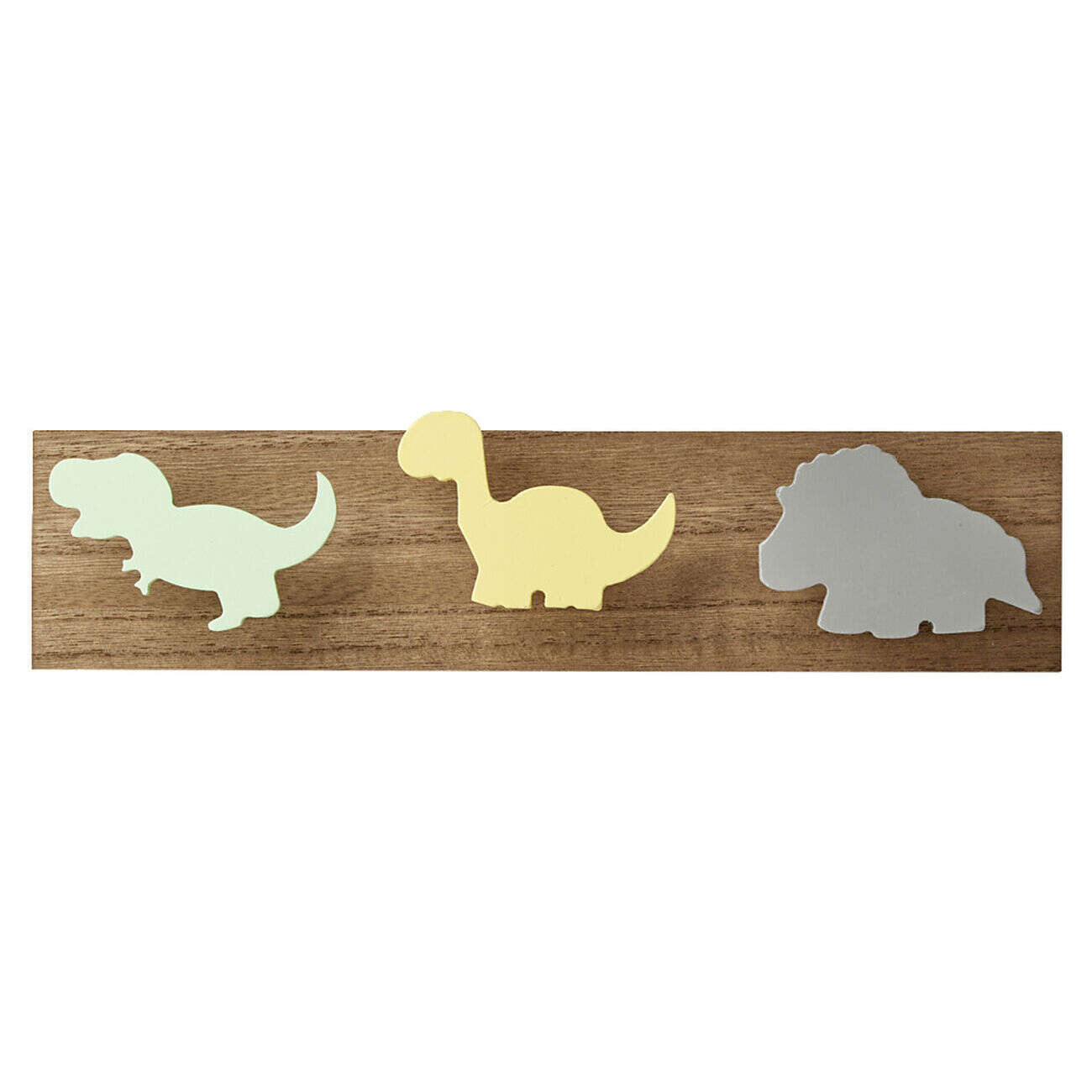 Patère bois 3 têtes enfant dinosaure 30x7xH4cm