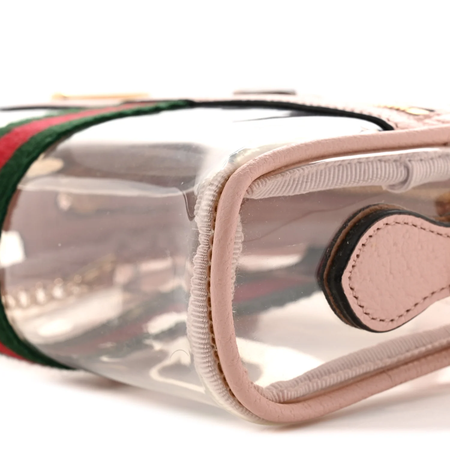 Vinyl Web Mini Ophidia Transparent Shoulder Bag Perfect Pink