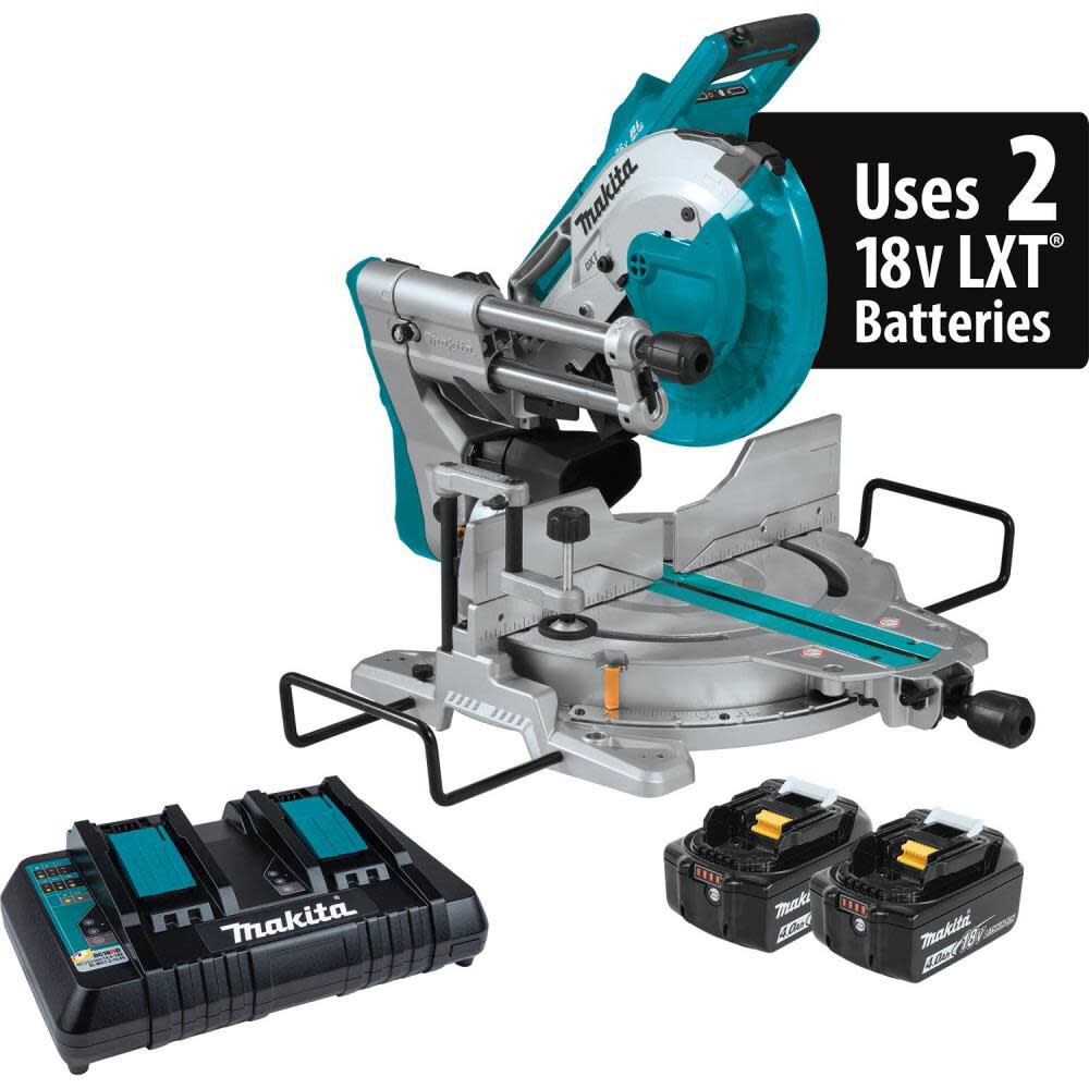 Scie à onglets coulissante à double biseau Makita 36 V/18 V X2 LXT 10