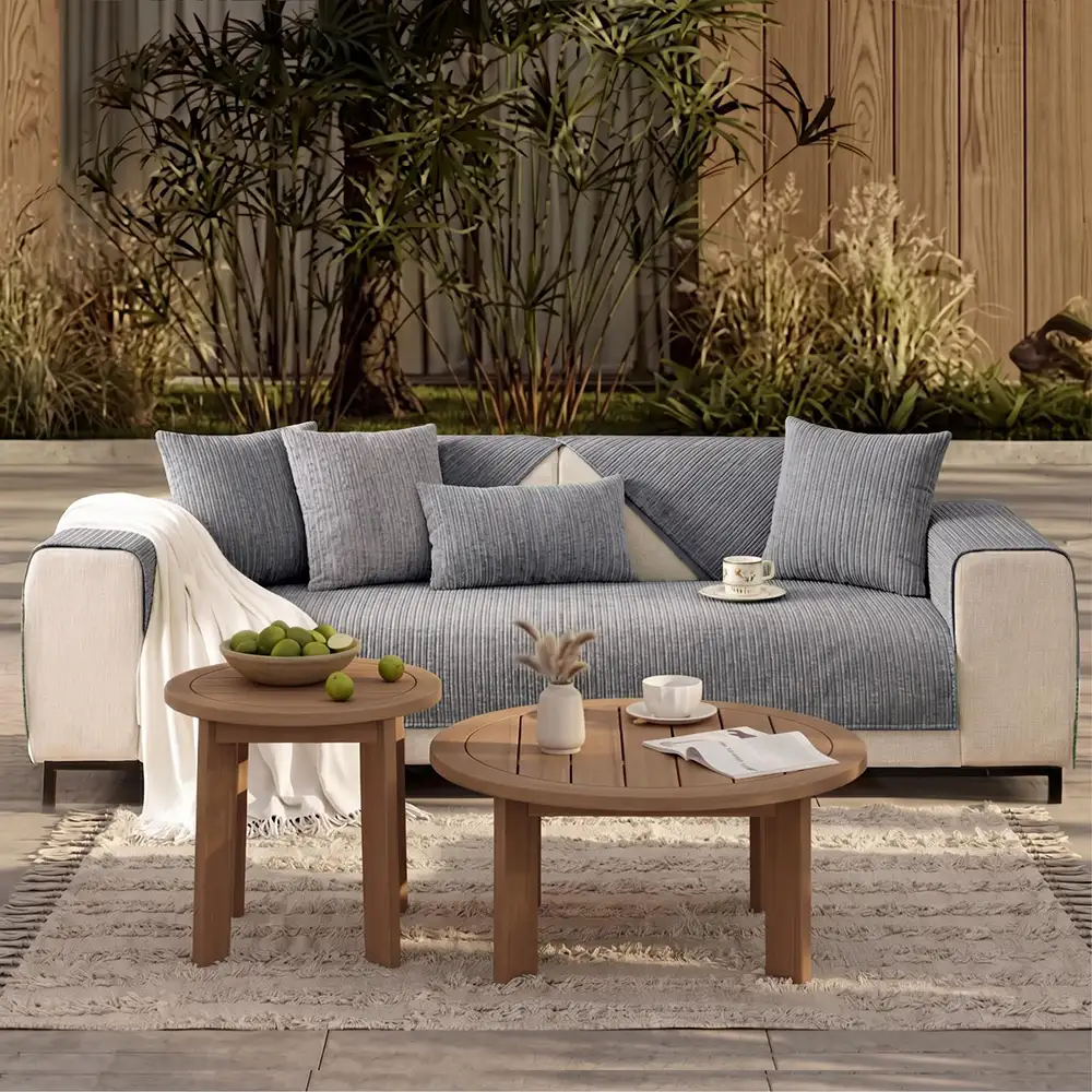 Simple Solid Color Chenille Scratch-resistant Protective Outdoor Couch Cover