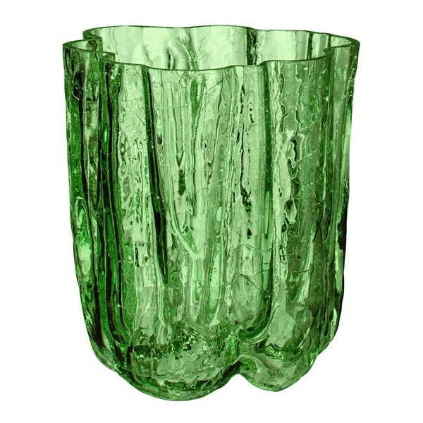Crackle vase 12 cm mørk grønn