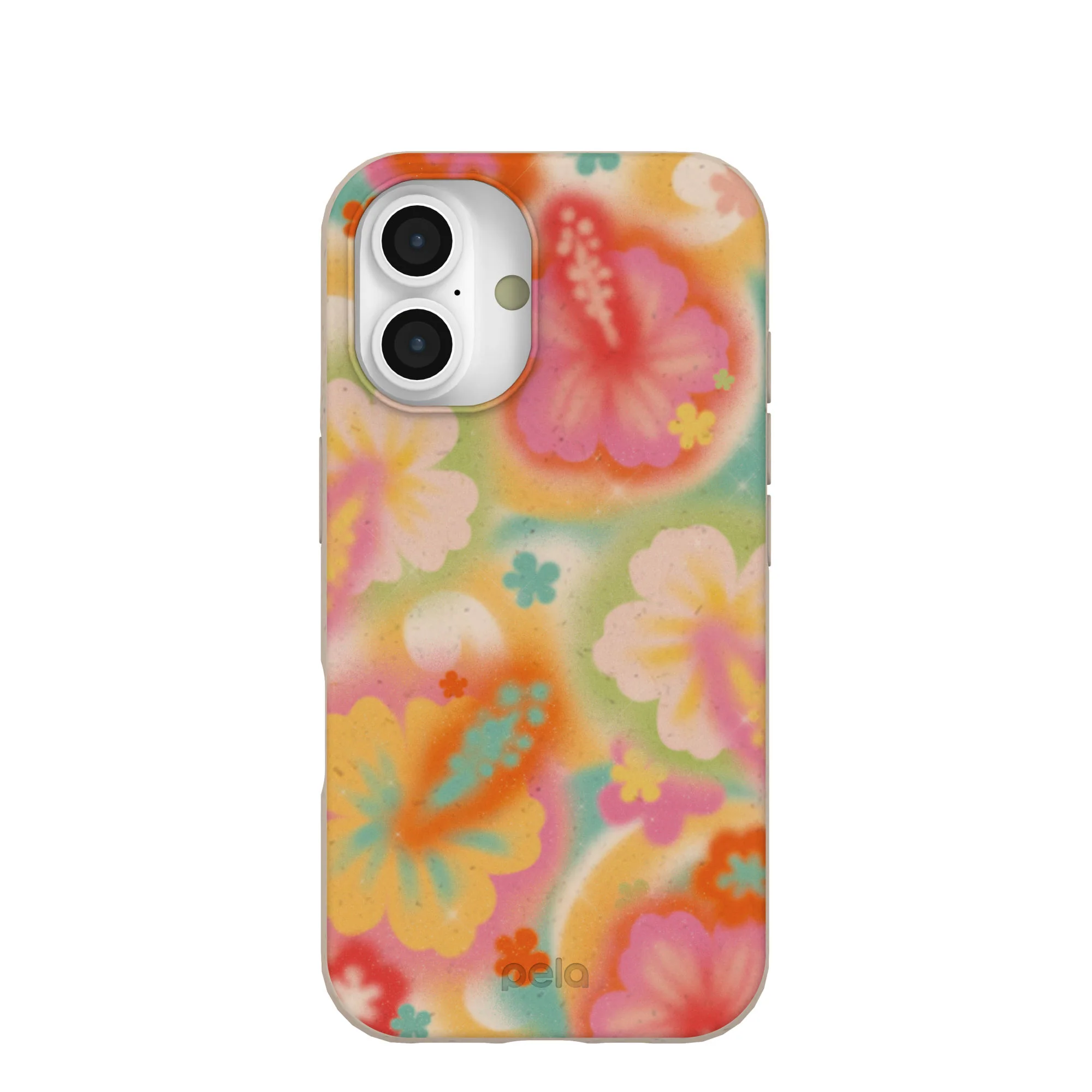 Seashell Hibiscus Glow iPhone 16 Case