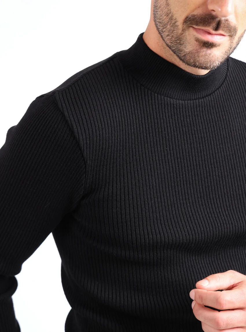 Pull homme 100% laine mérinos Noir