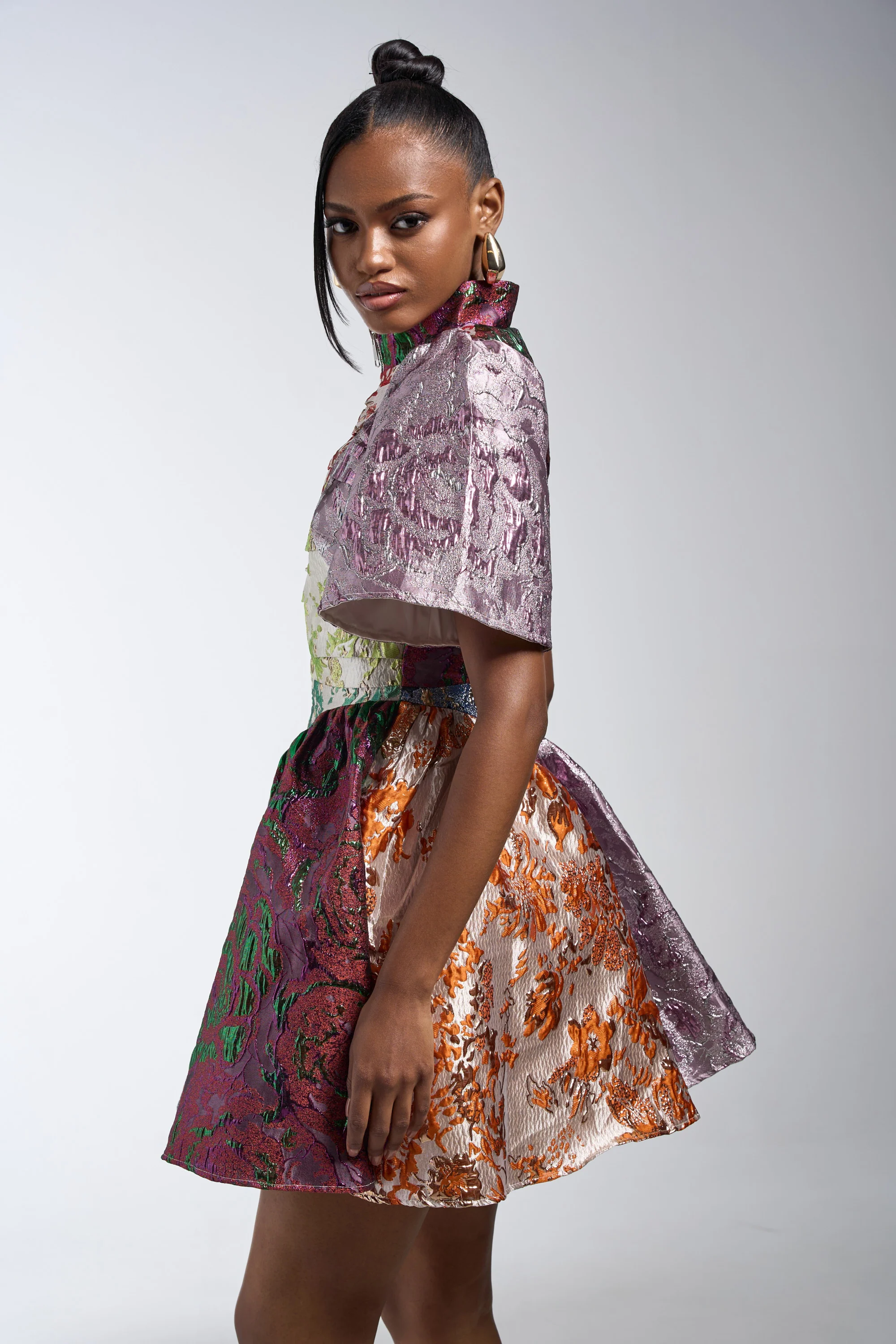STAY WITH ME BROCADE MINI DRESS - Akira Store