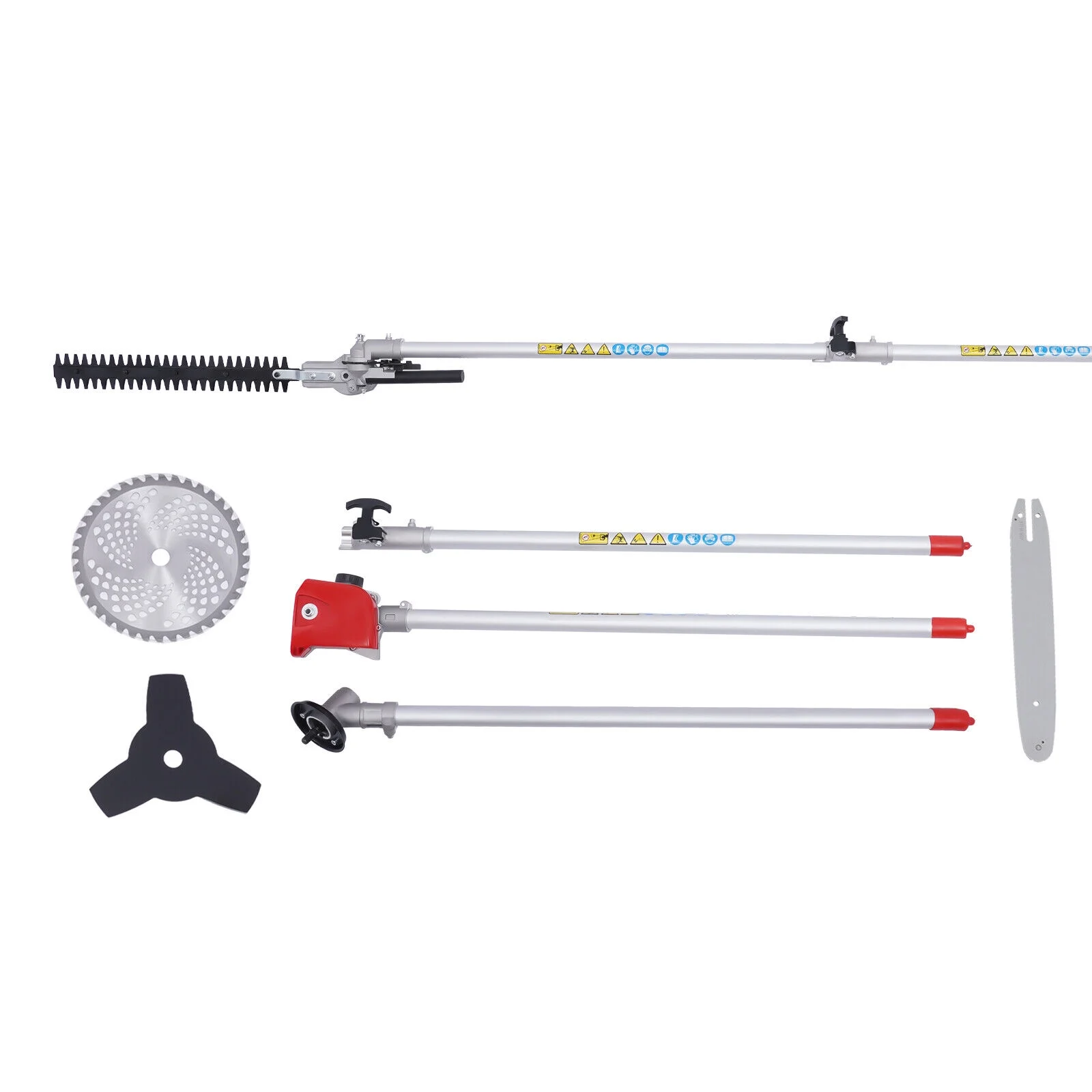 51.7CC 2-Stroke 4 in 1 Gas Pole Saw Brush Cutter Gas Hedge Trimmer for Tree Weed for gardens, parks, yards - Image 4