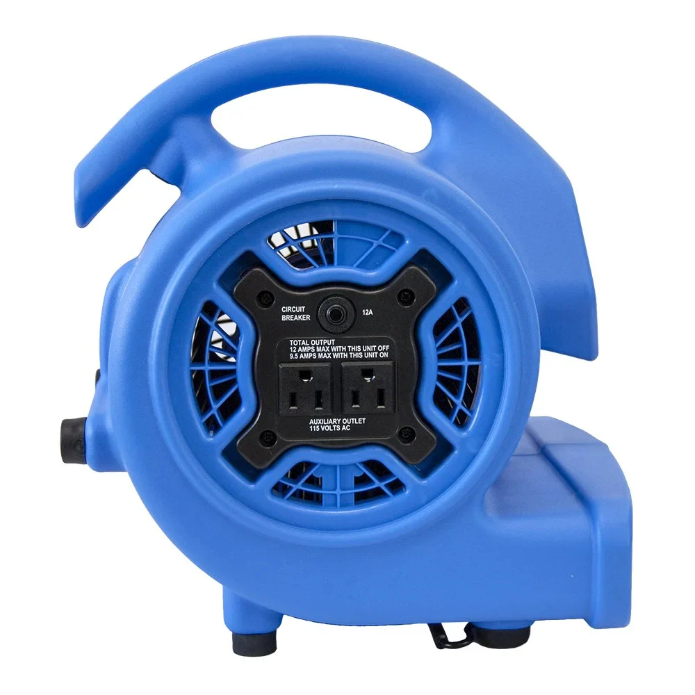XPOWER P-130A 1/5 HP Multi-Purpose Mini Mighty Air Mover, Utility Fan, Dryer, Blower with Built-in Power Outlets