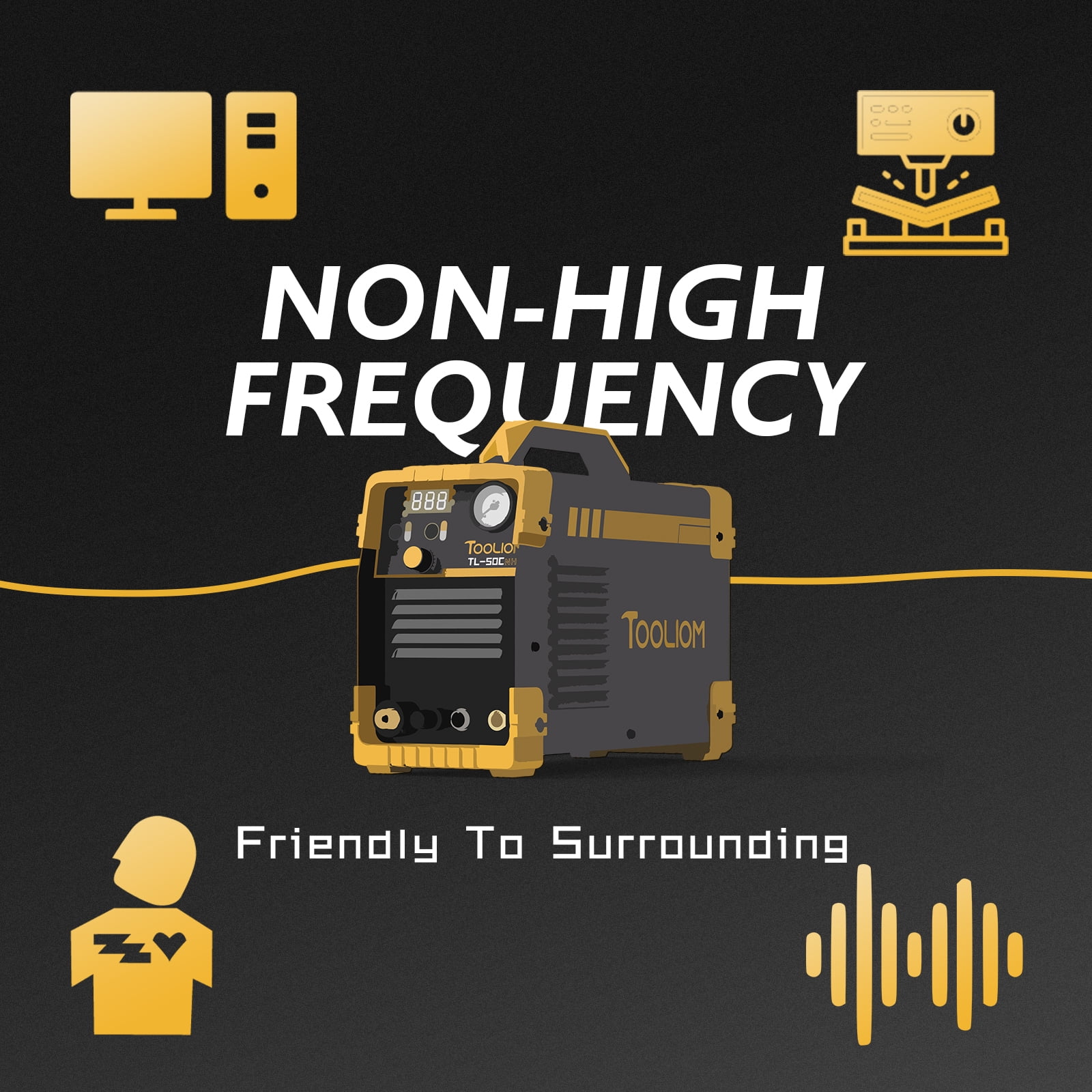 TOOLIOM 50A Non High Frequency Plasma Cutter Non - Touch Pilot ARC 110/220V Dual Voltage Cutting Machine