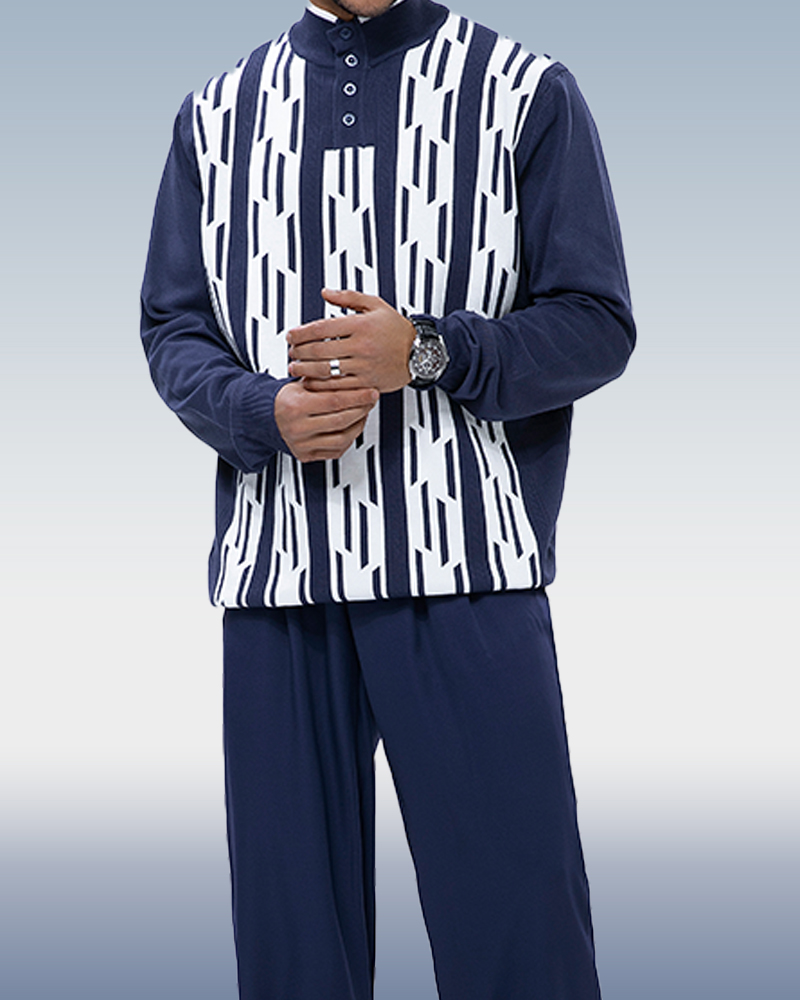Costume de marche tricoté pour homme, manches longues, taille 34